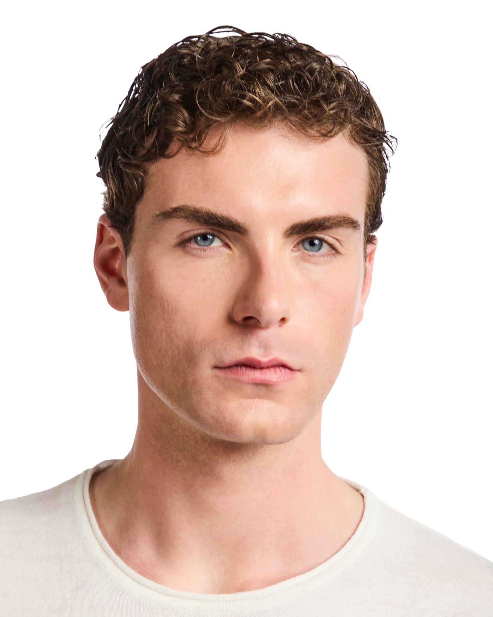 T-shirt Azur in lino e cotone panna