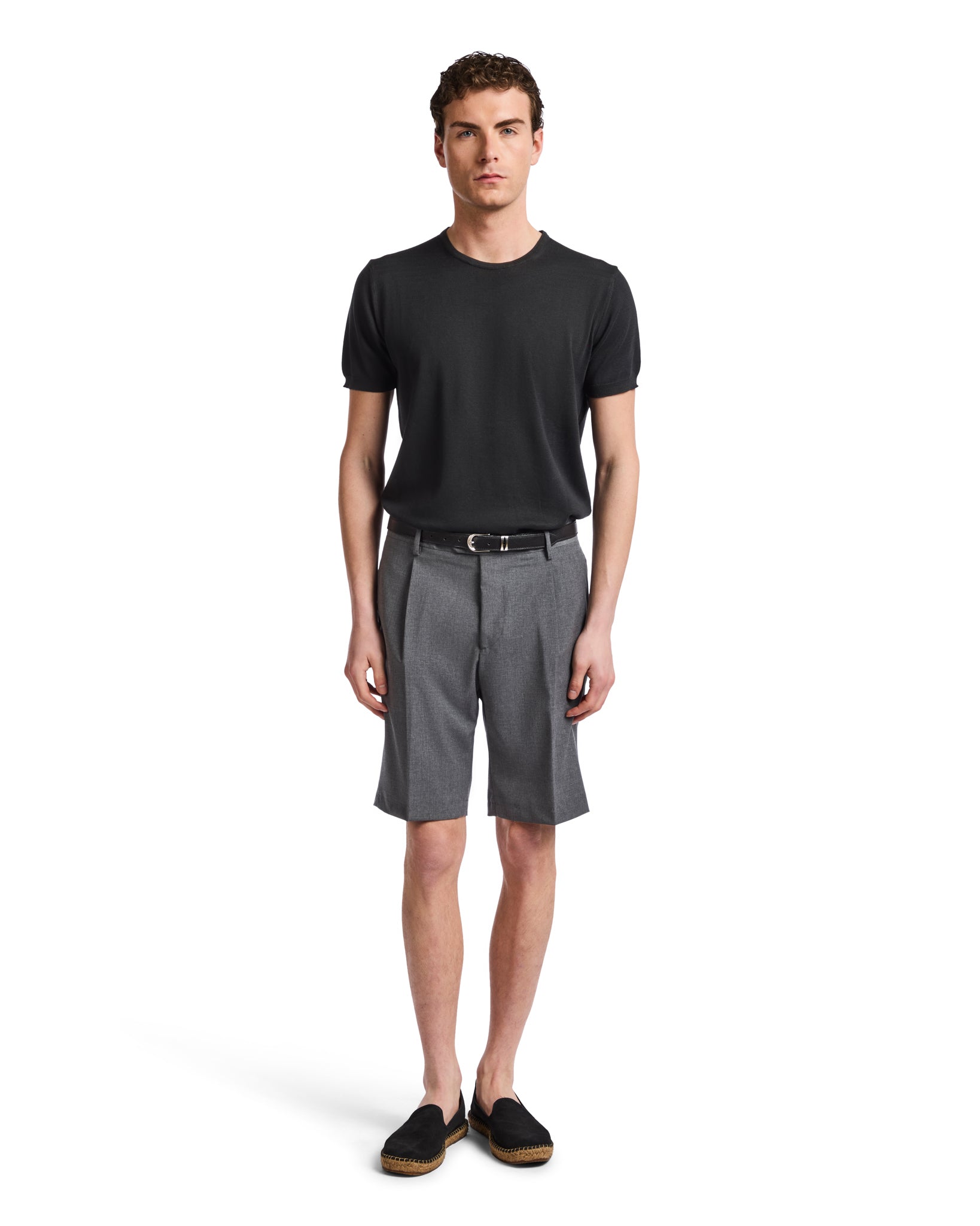 Bermuda Colton vita alta con pinces antracite