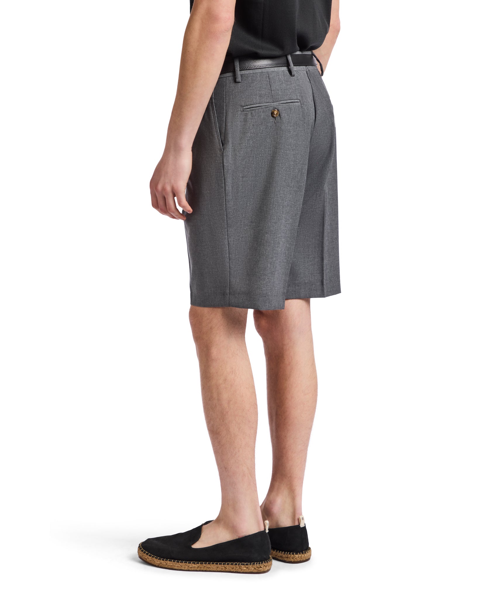 Bermuda Colton vita alta con pinces antracite