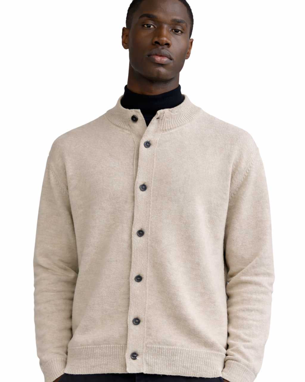 Giacca a maglia Stromboli in lana e cotone beige