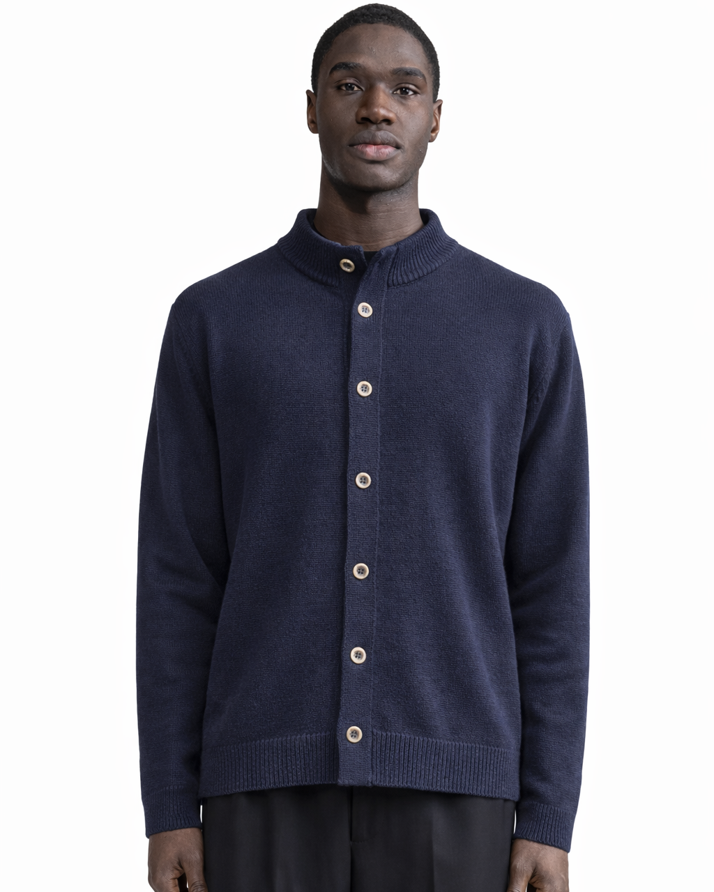 Giacca a maglia Stromboli in lana e cotone blu