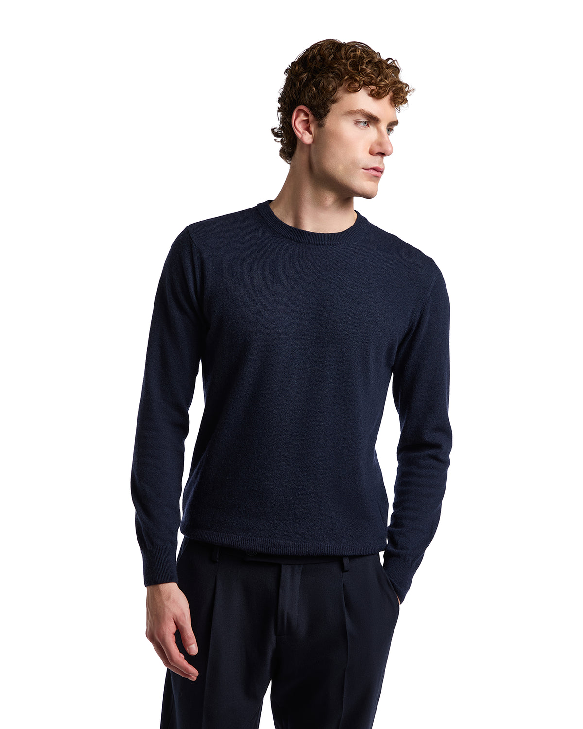 Girocollo Dustin in misto cachemire blu