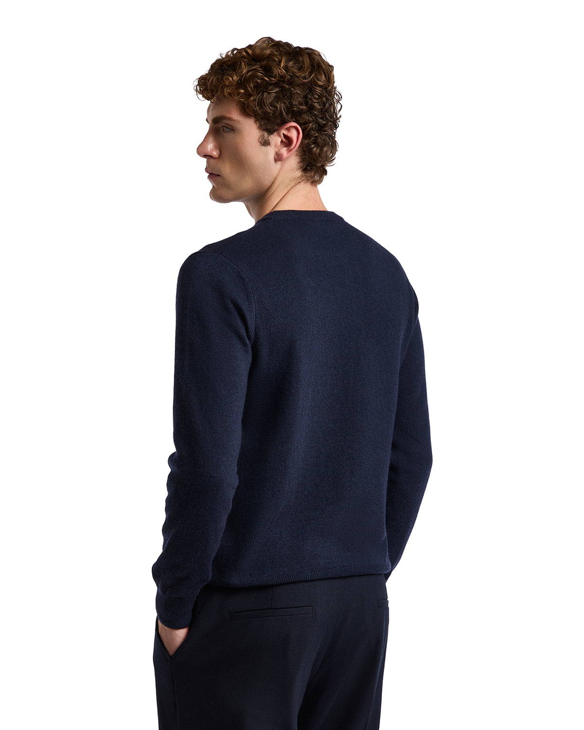 Girocollo Dustin in misto cachemire blu