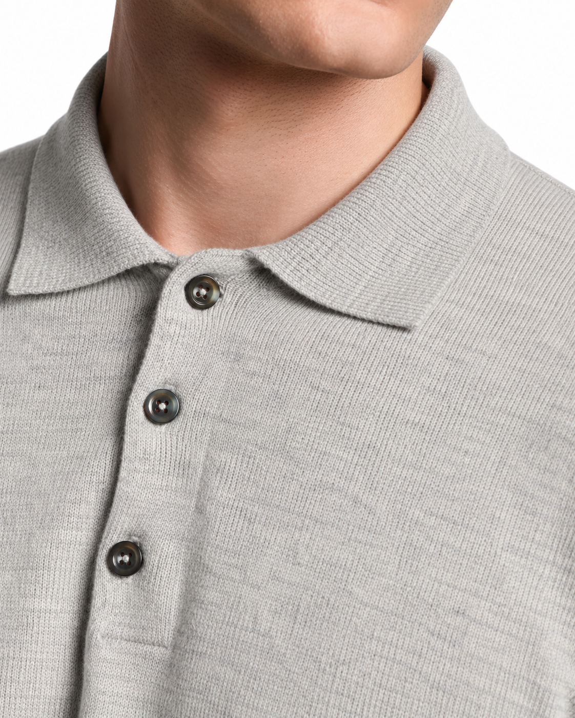 Polo Rovigo in lana Tollegno grigio