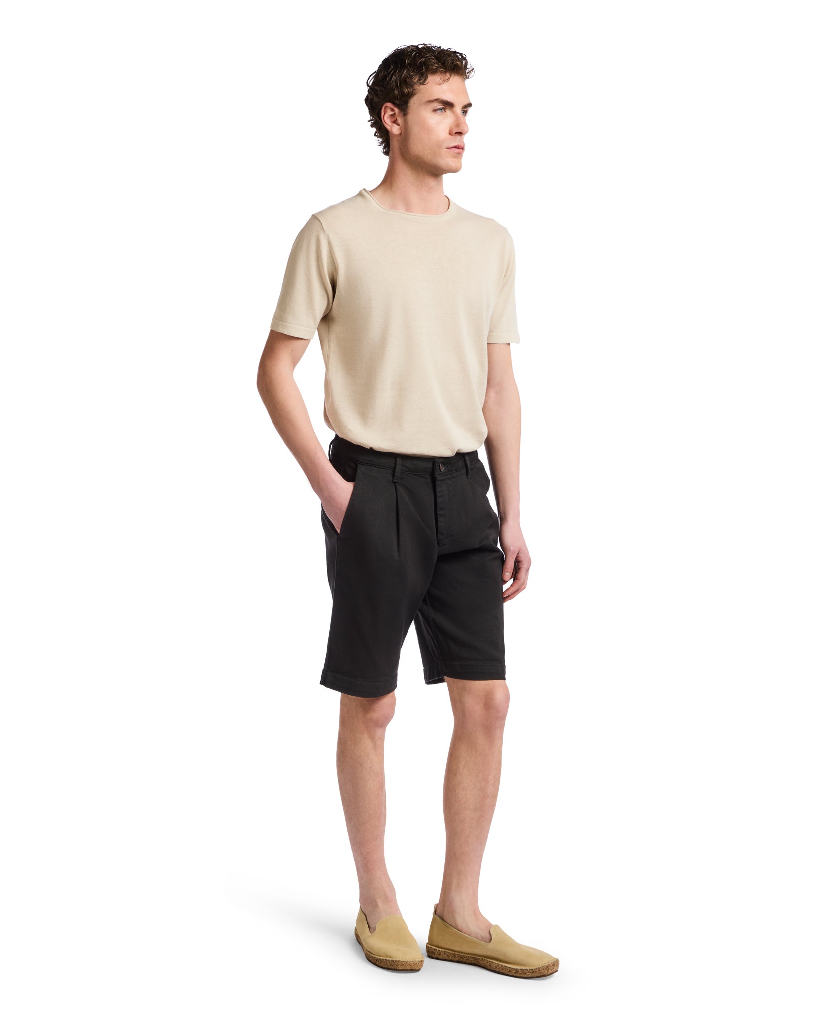 Bermuda Easton nero con pinces