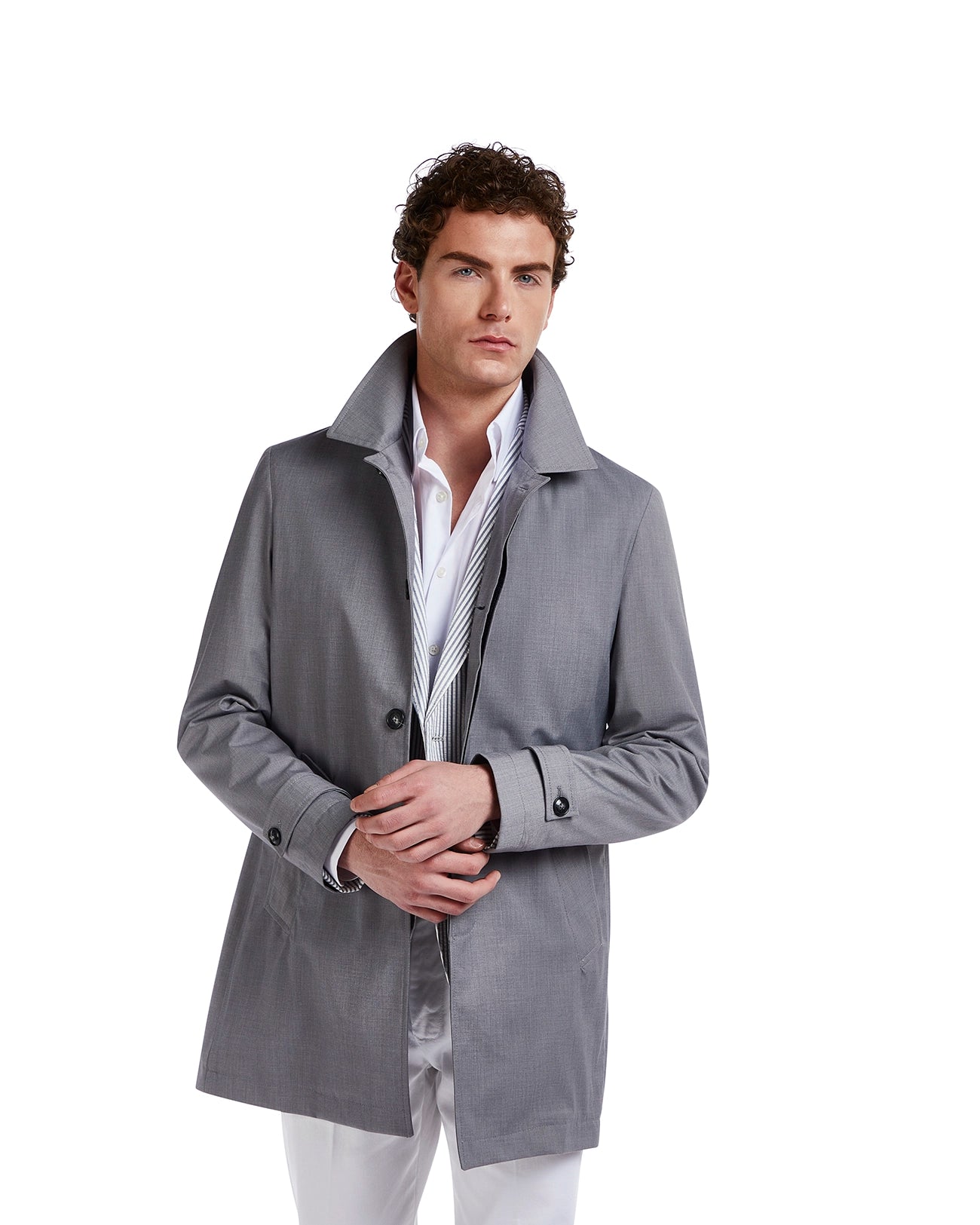 Trench Mantova sfoderato grigio