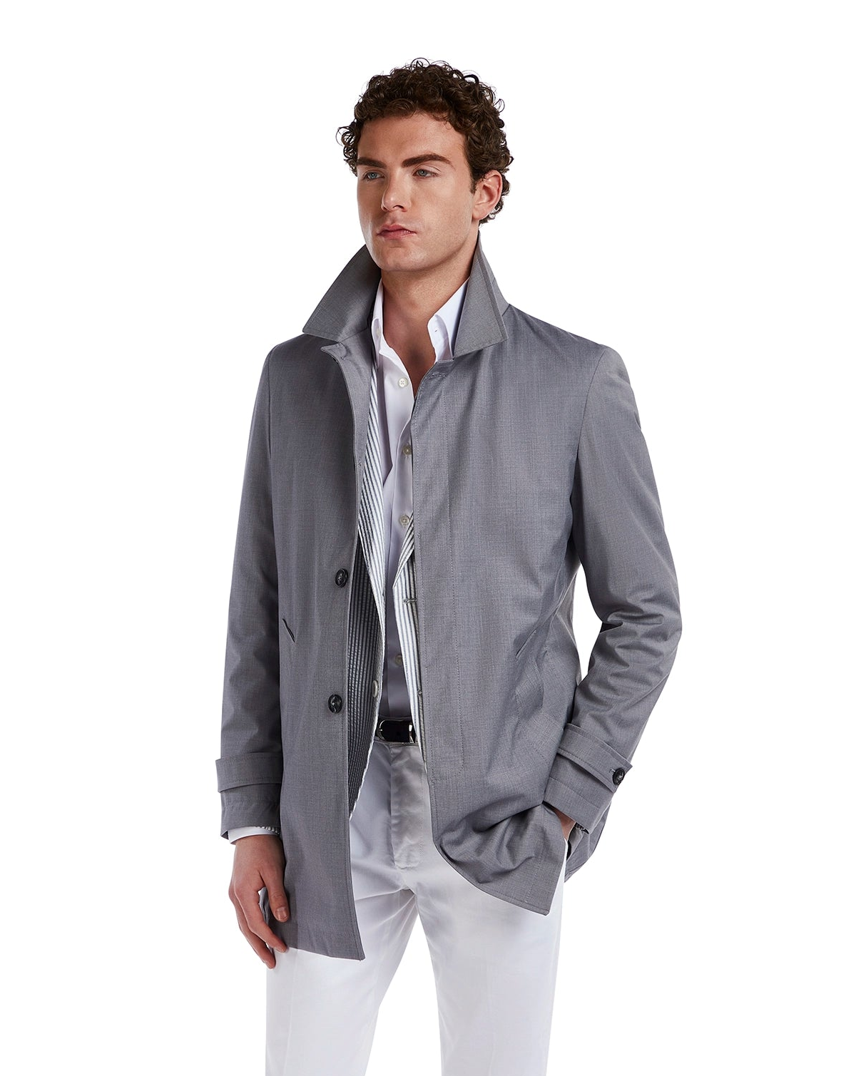 Trench Mantova sfoderato grigio