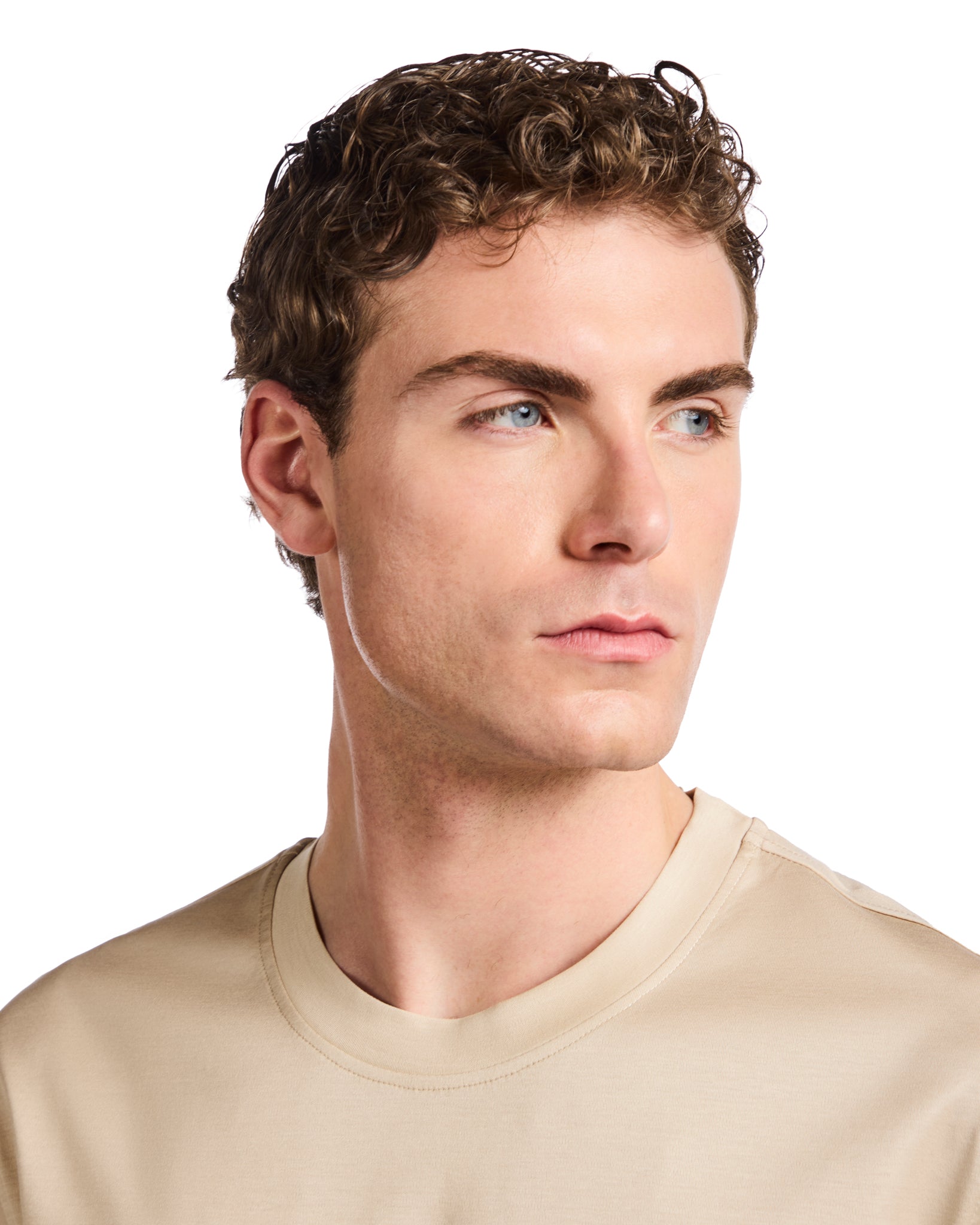 T-shirt Hoorn in filo di scozia beige