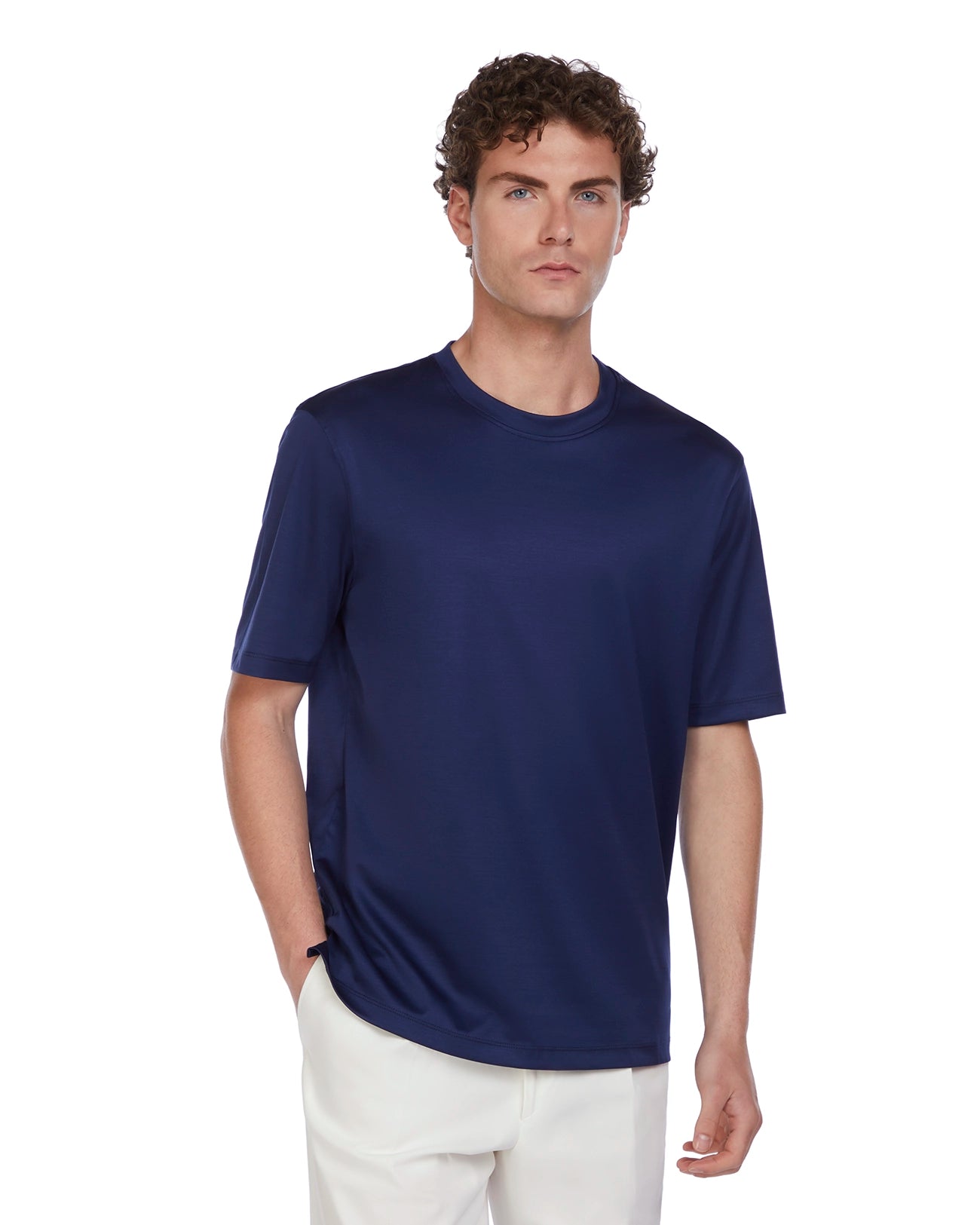 T-shirt Hoorn in filo di scozia blu