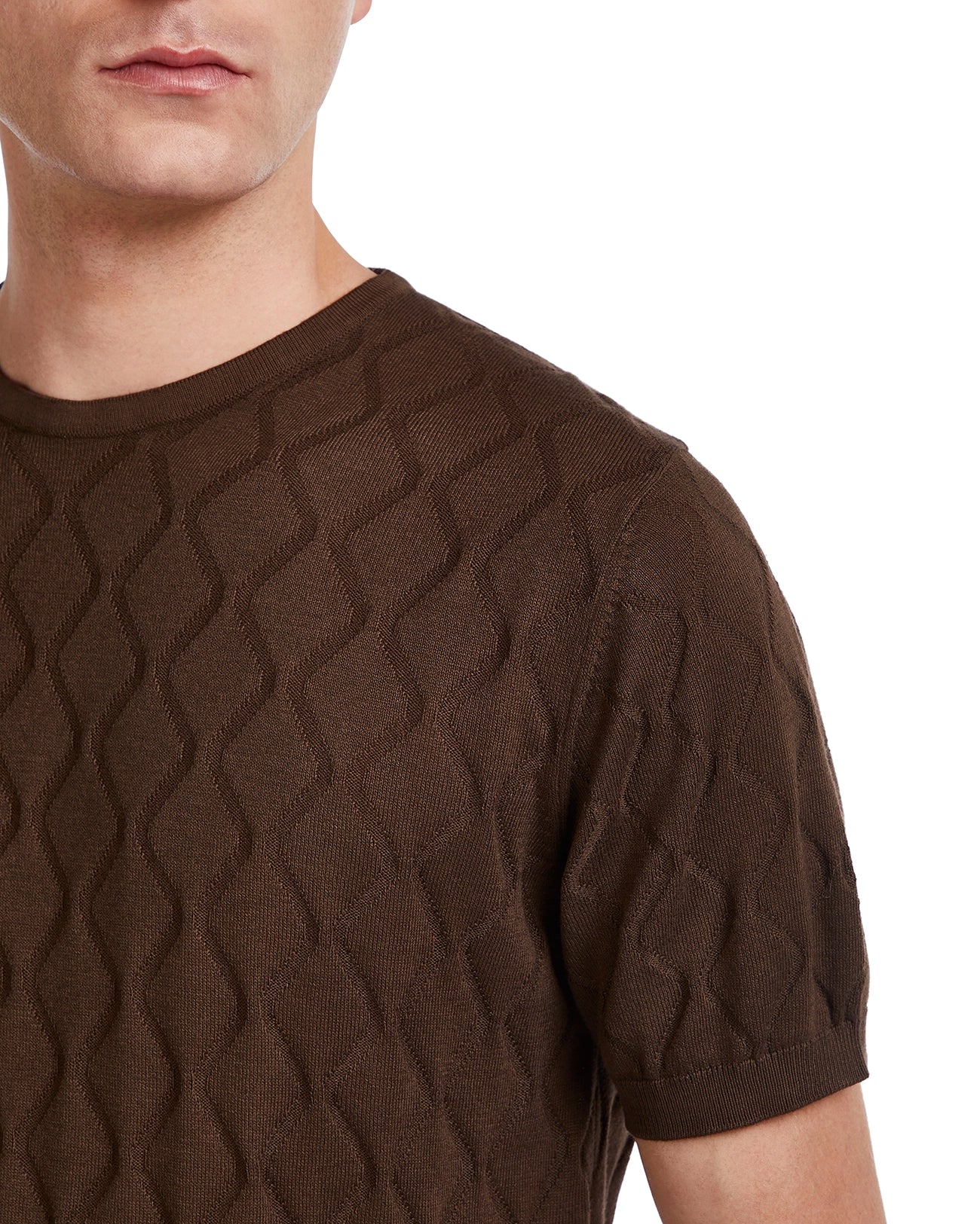 T-shirt Bjorn a onde in maglia moro