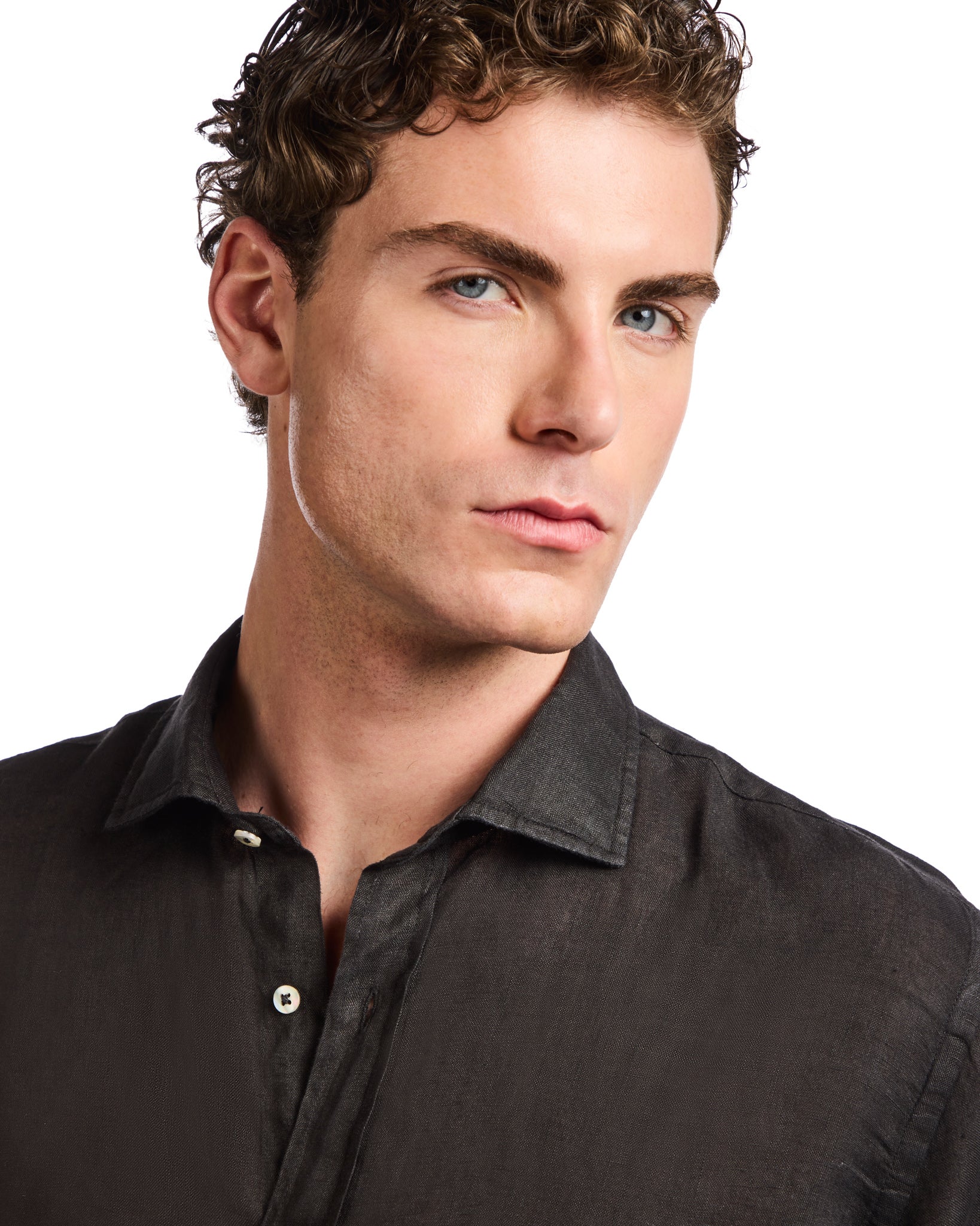 Camicia Montecarlo in puro lino nero