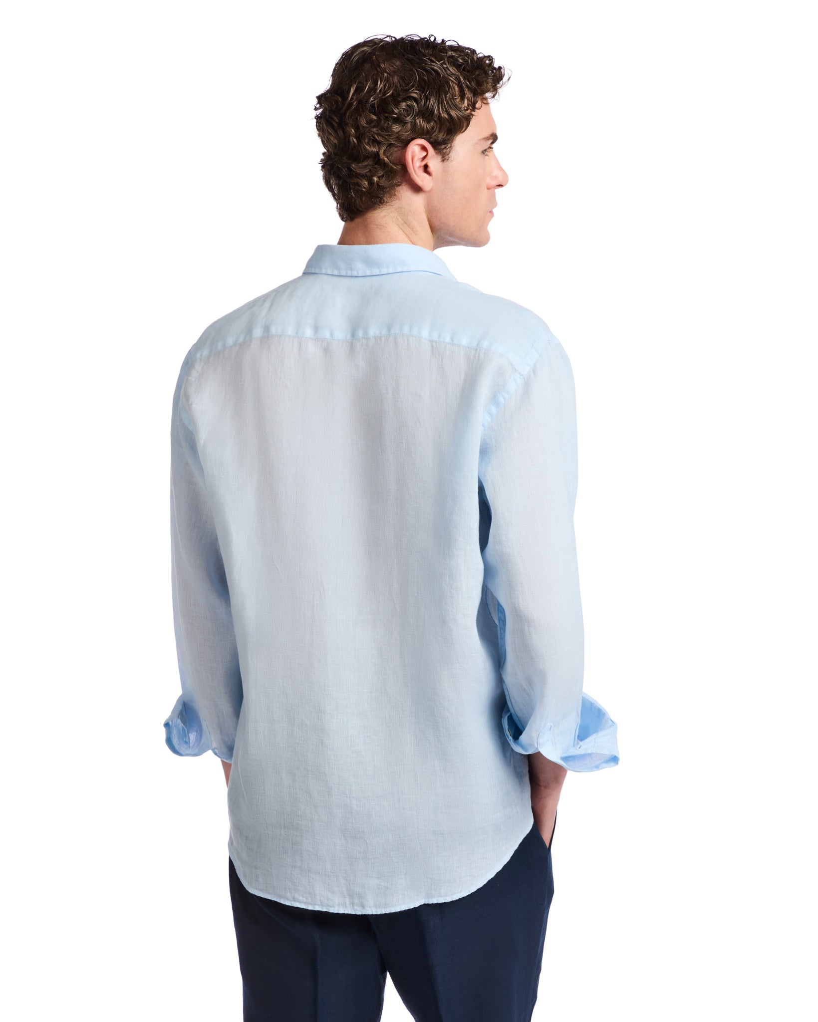 Camicia Montecarlo in puro lino azzurra