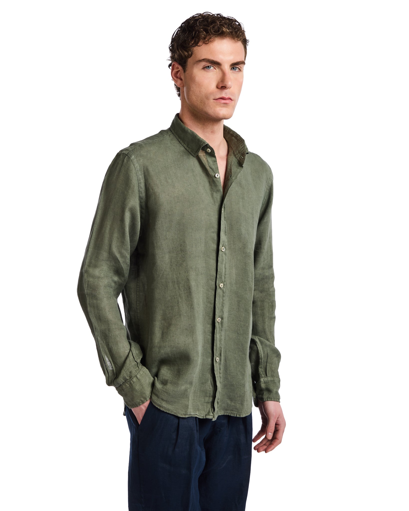 Camicia Montecarlo in puro lino militare