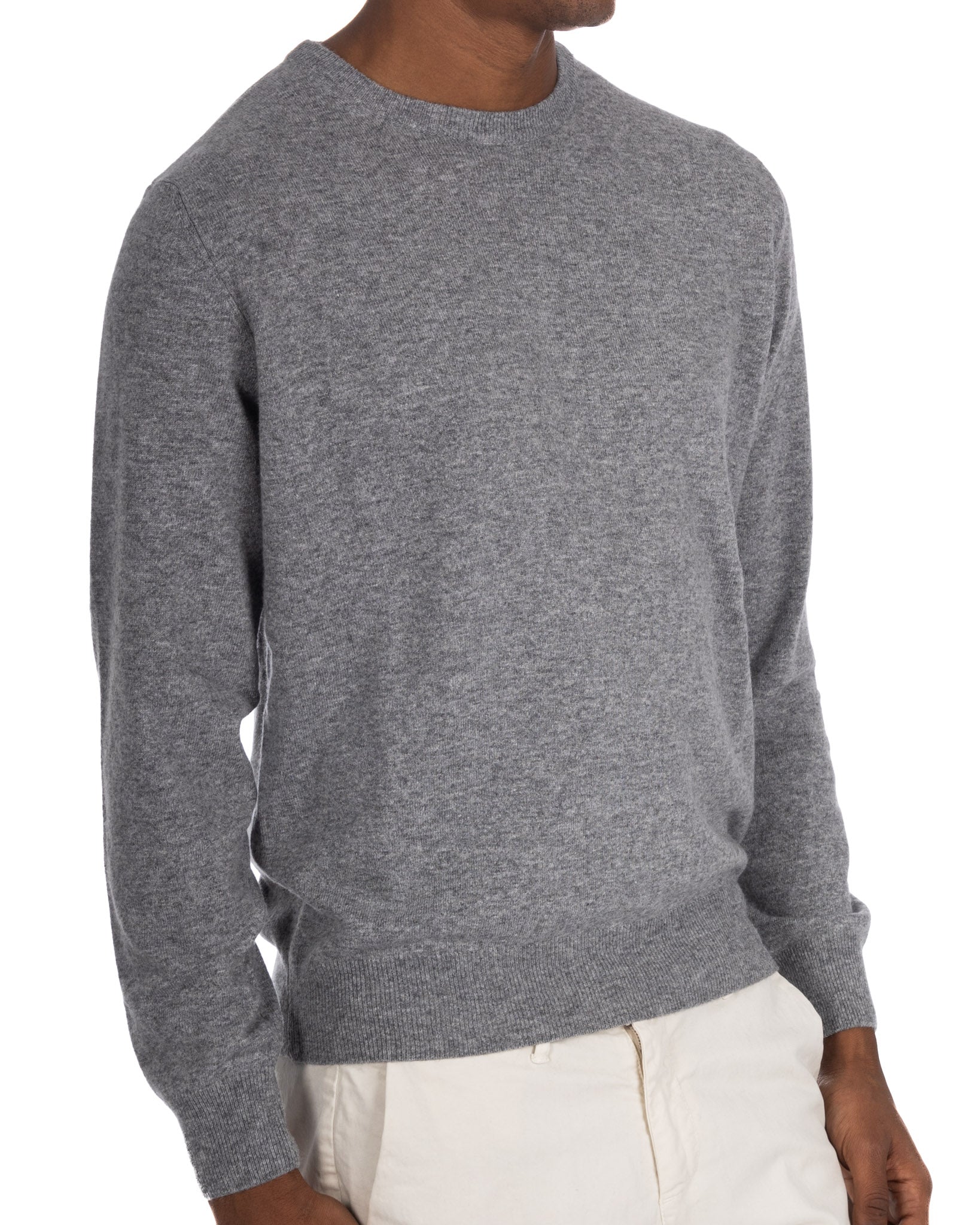 Maglione Dustin girocollo in misto cachemire grigio