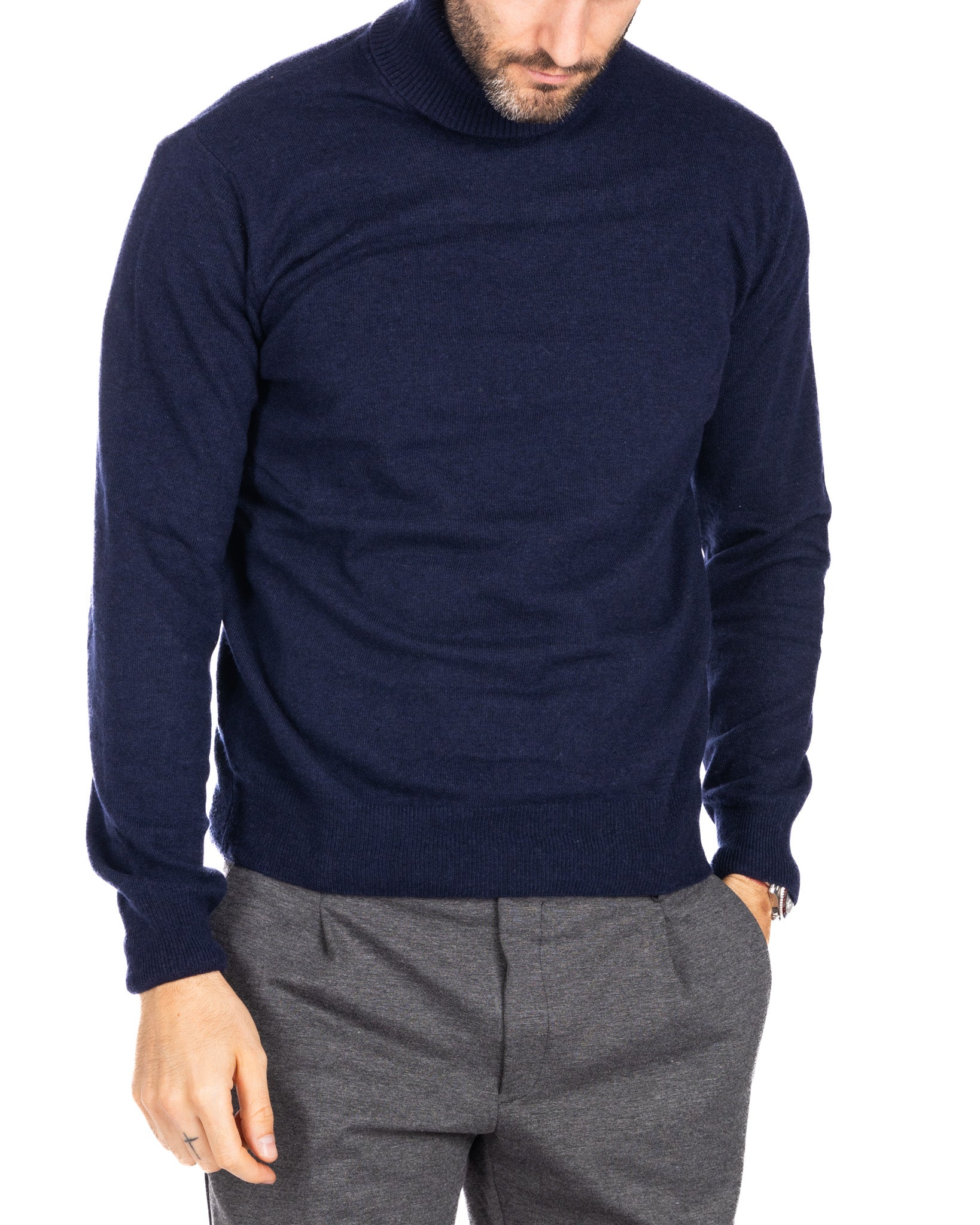 Dolcevita Lee in misto cachemire blu