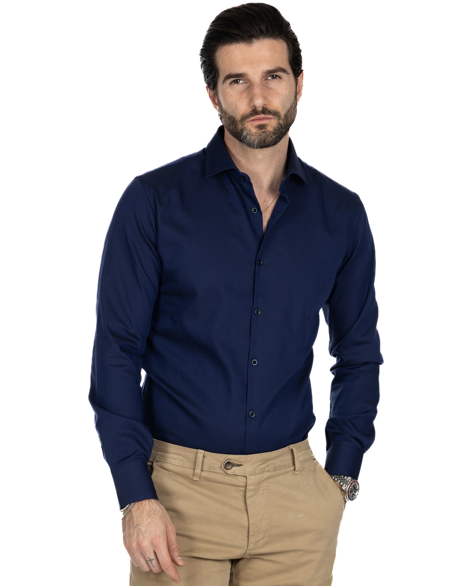 Glock - slim fit blu oxford