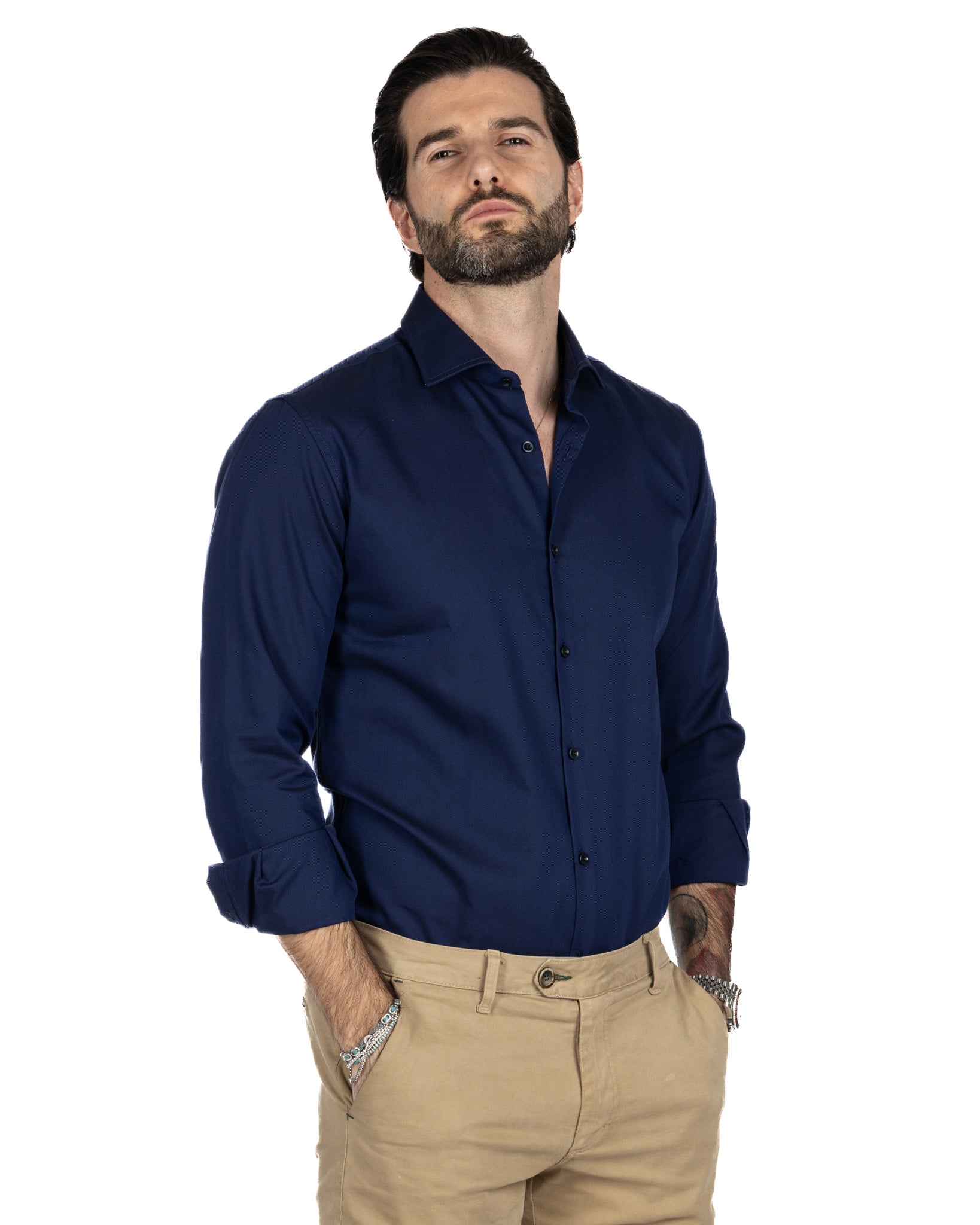 Glock - slim fit blu oxford