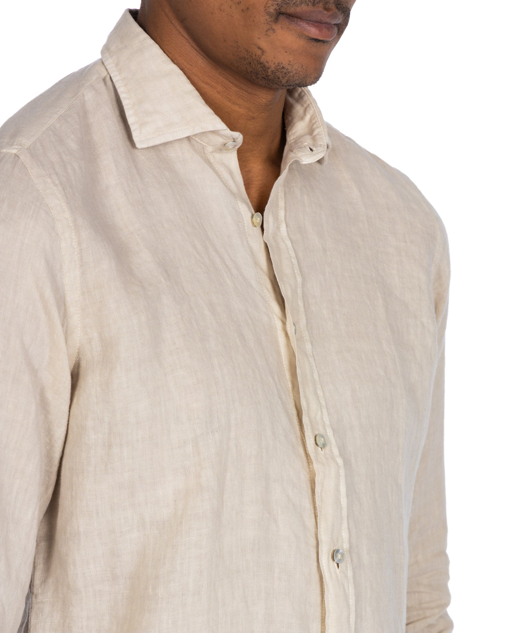 Montecarlo - camicia in puro lino sabbia