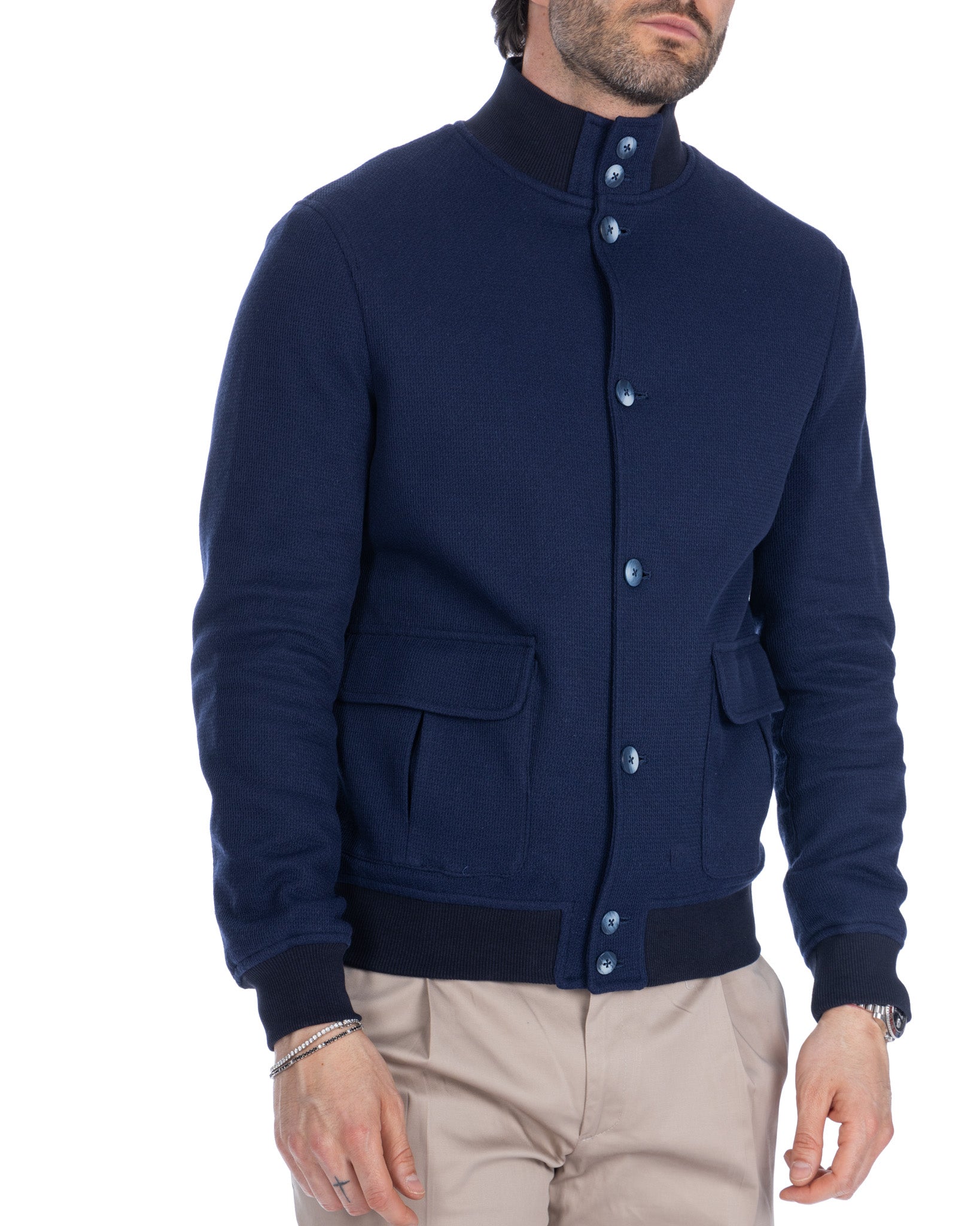 Bomber Trieste blu in cotone