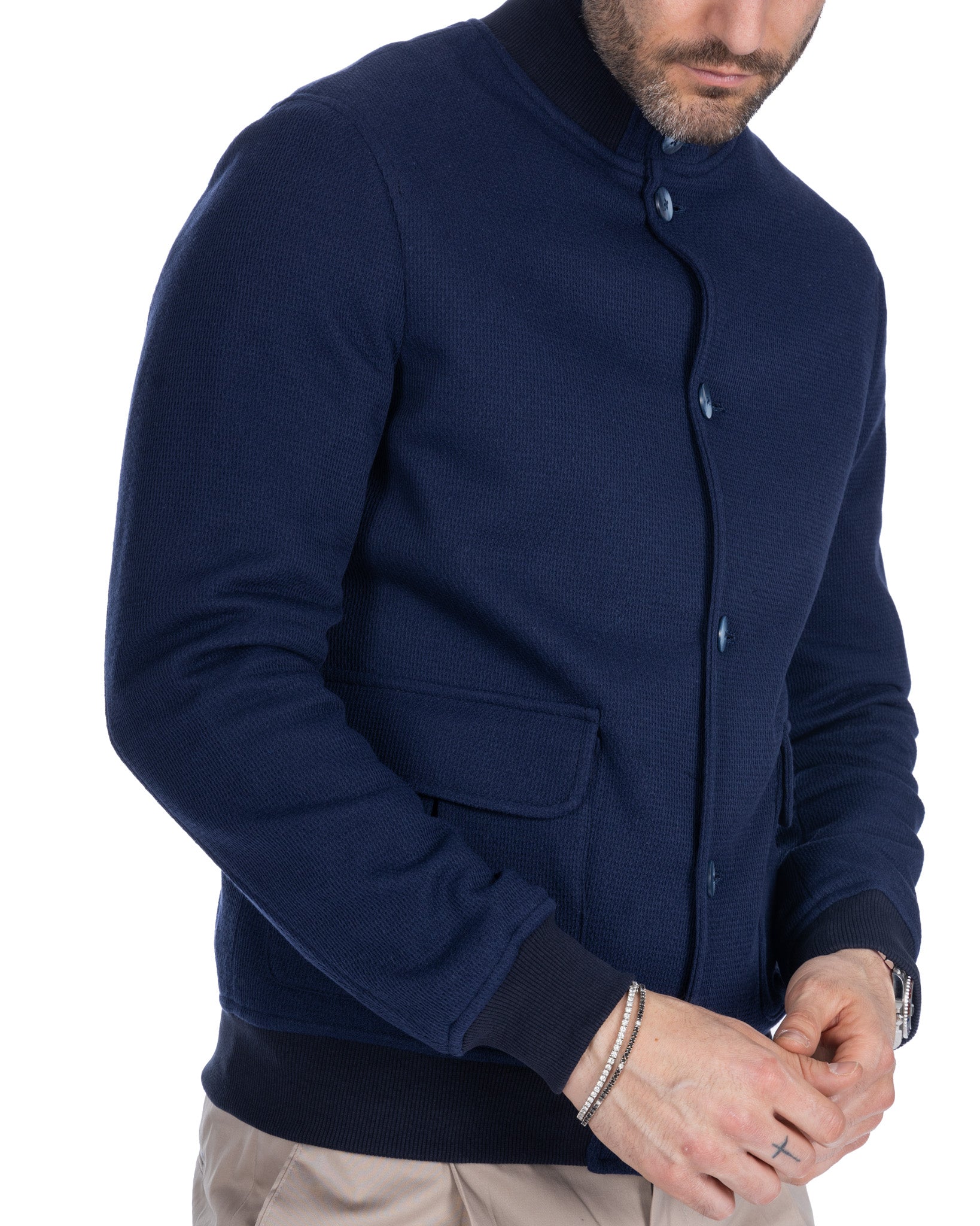 Bomber Trieste blu in cotone