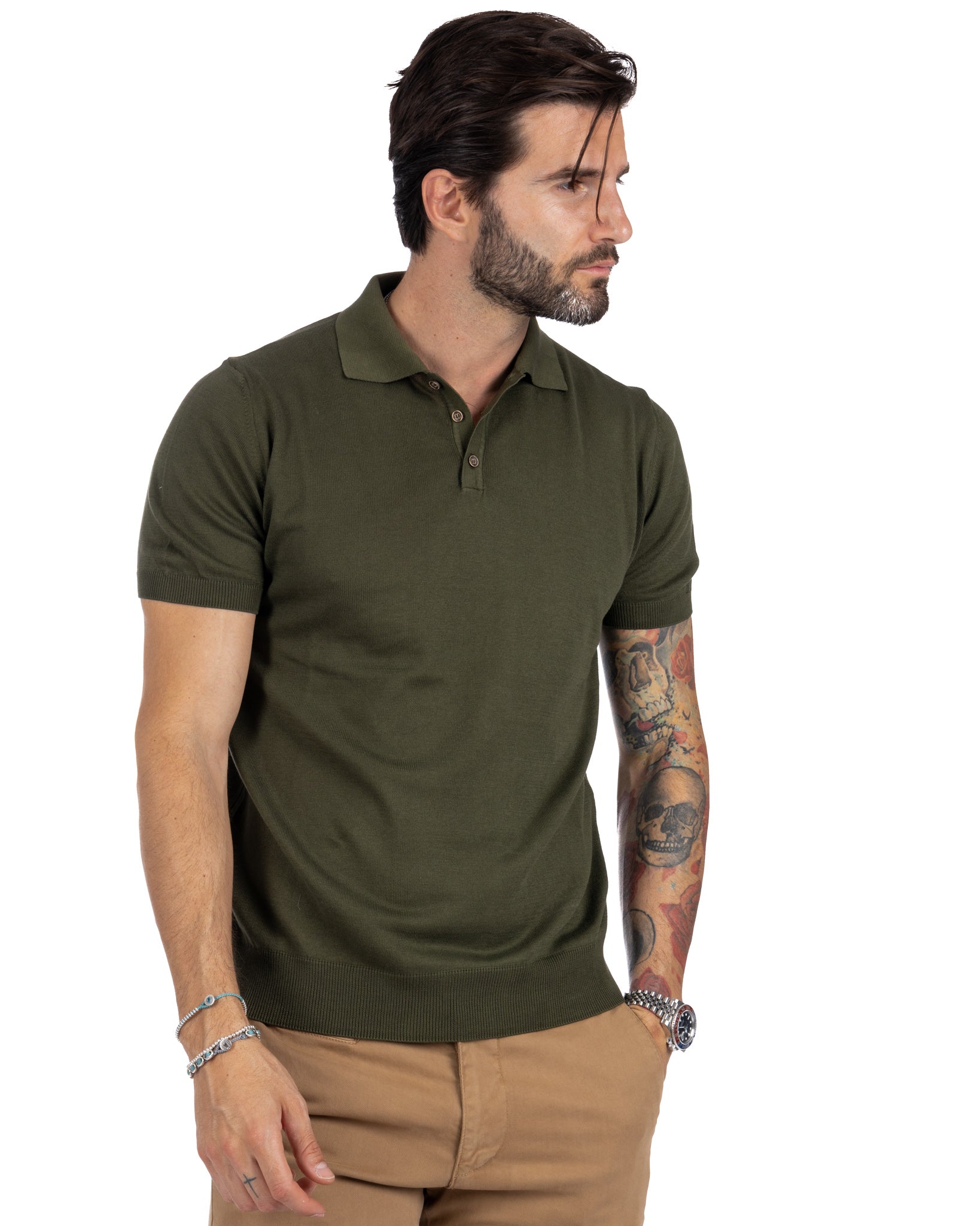 Polo Roger in maglia militare