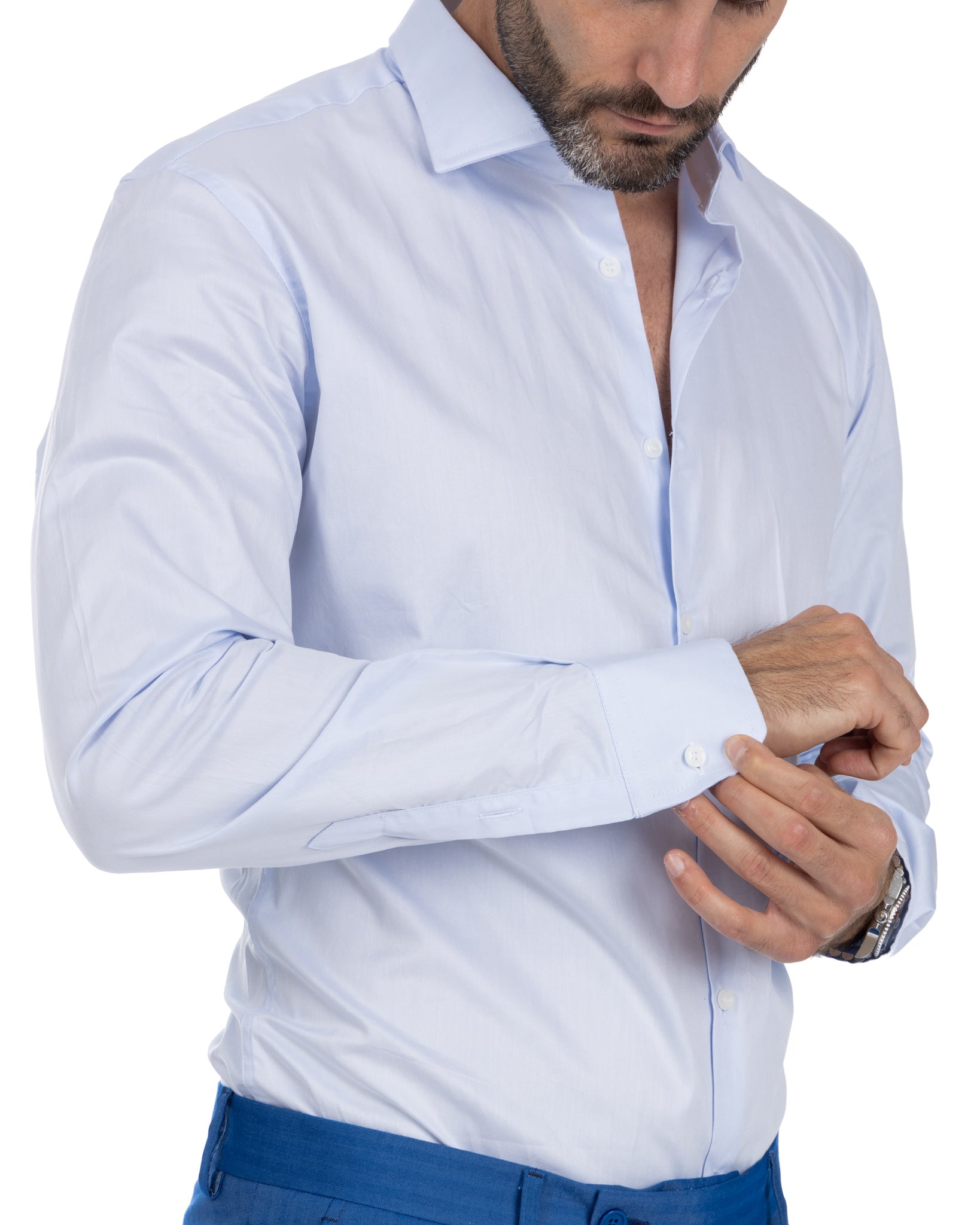 Camicia Desert azzurra in twill di cotone