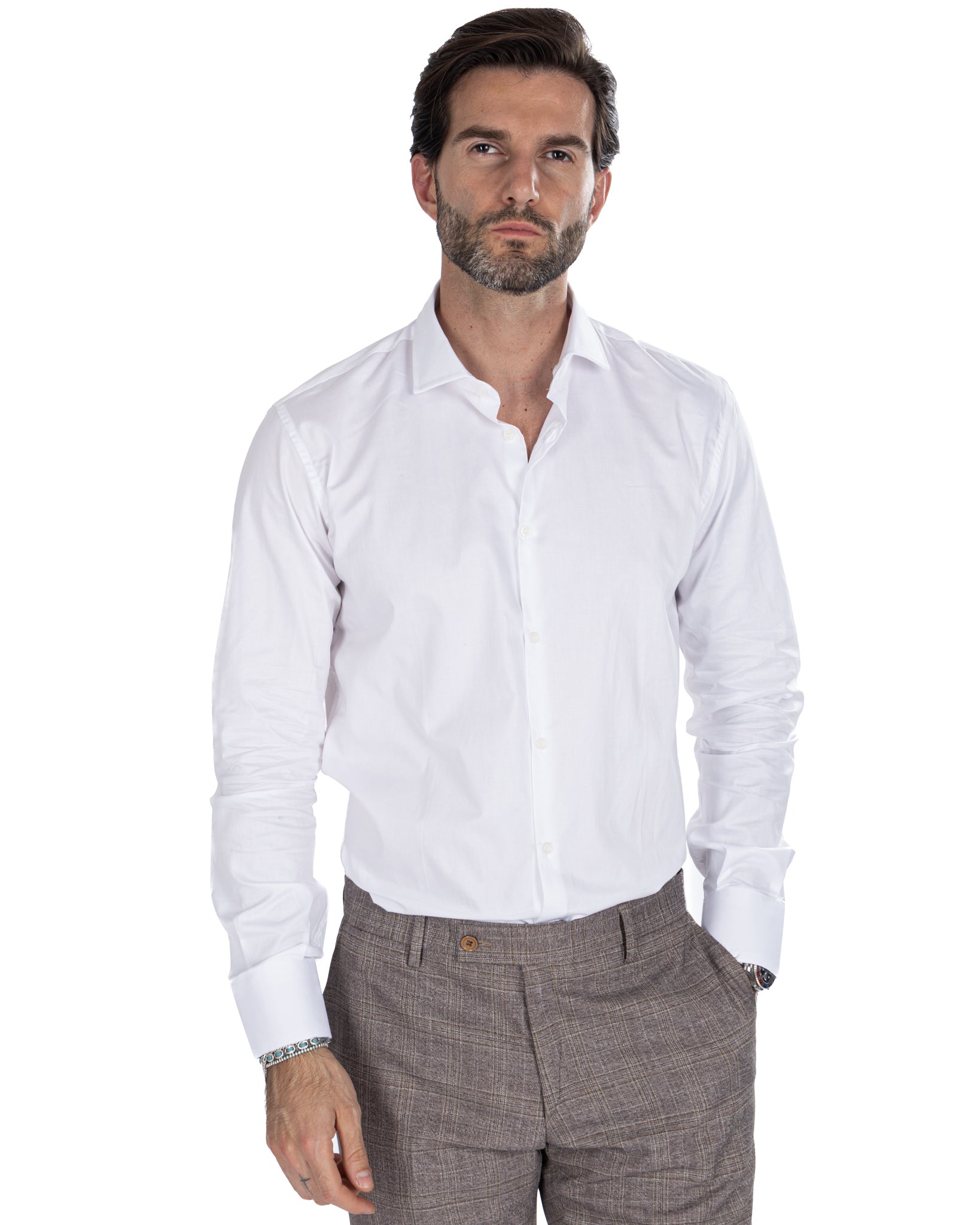 Camicia Desert bianca in twill di cotone