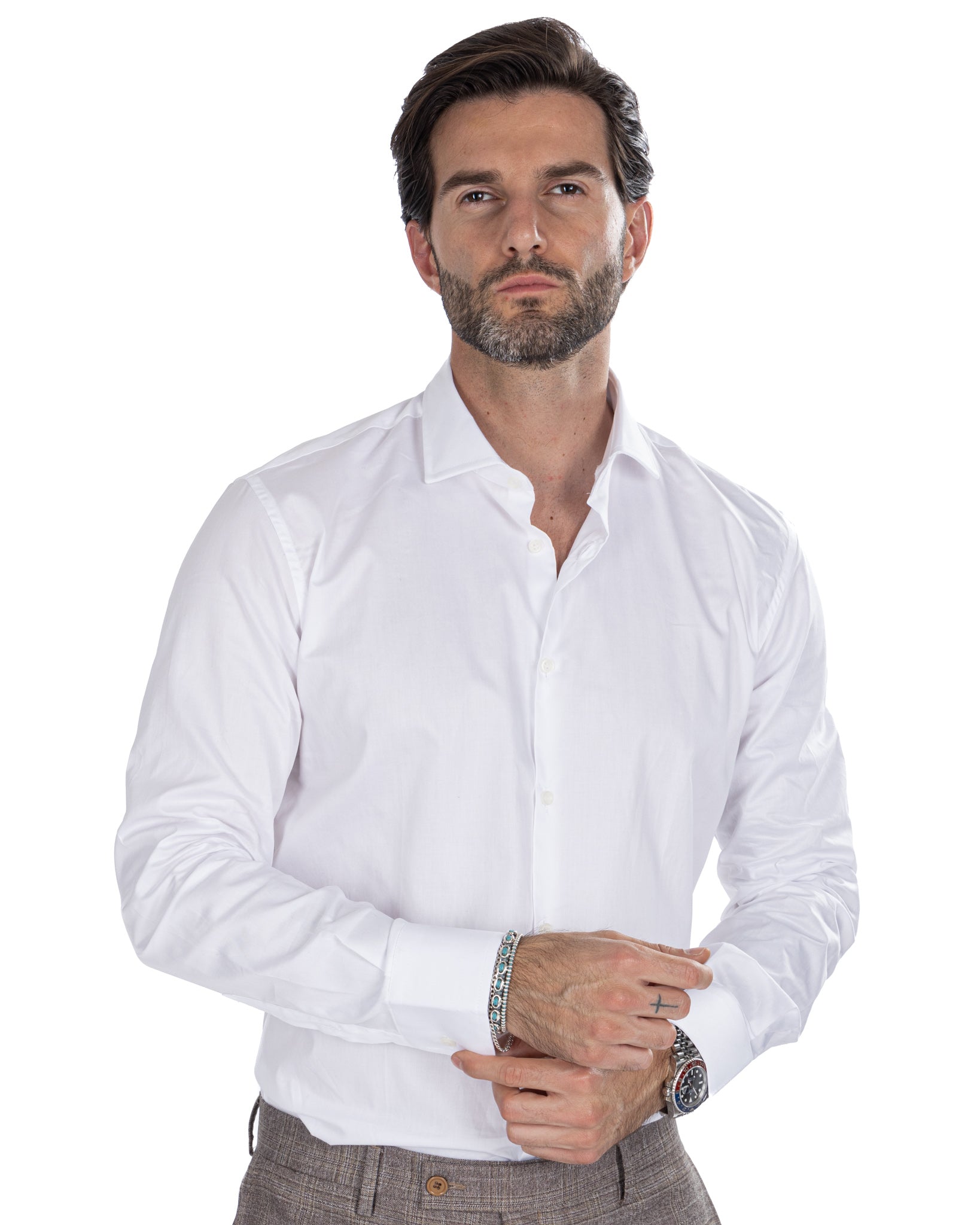 Camicia Desert bianca in twill di cotone
