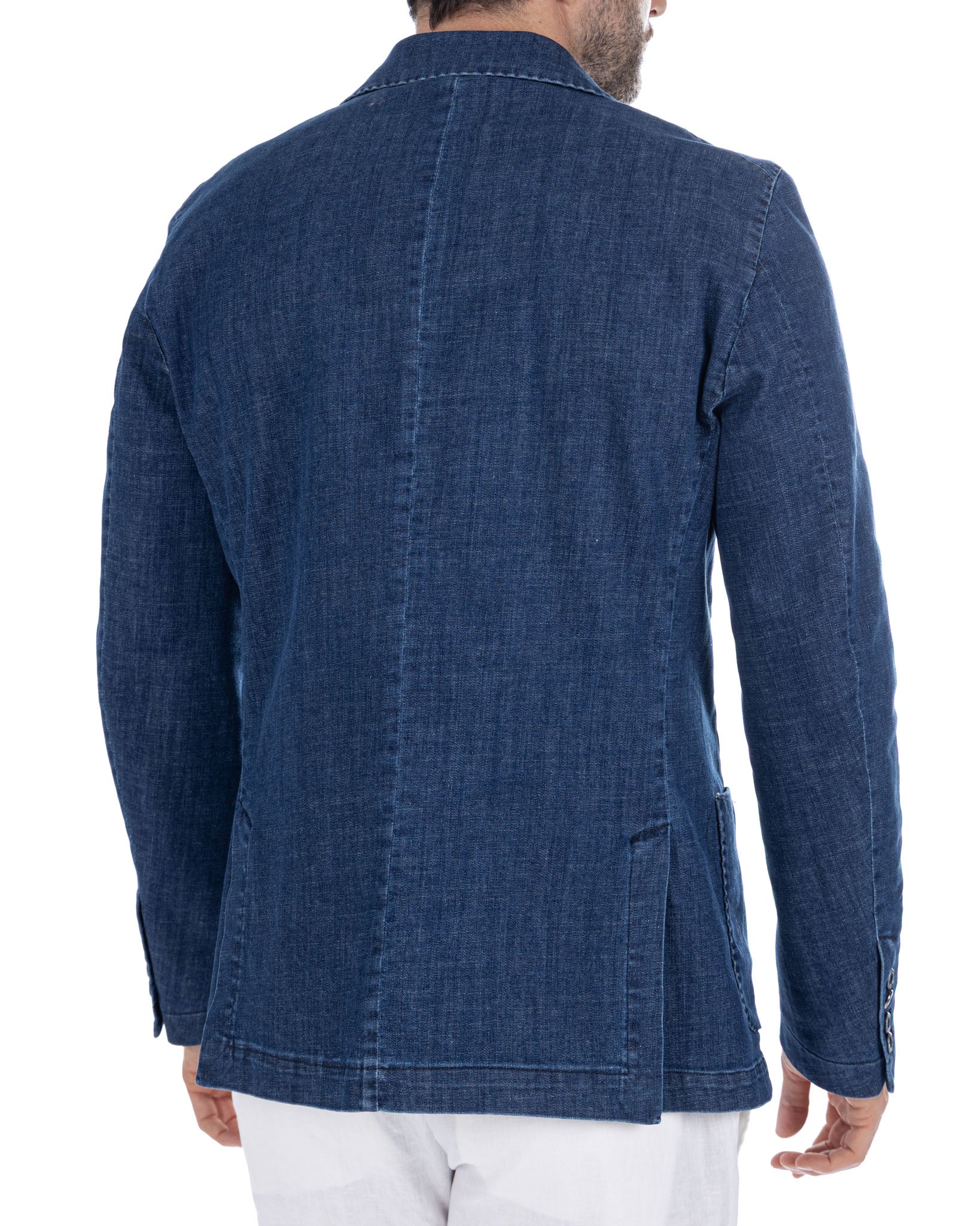 Giacca Spello monopetto in denim chiaro