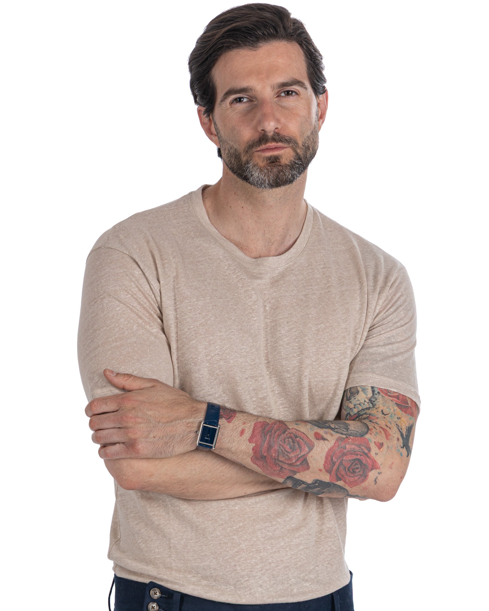 T-shirt Felix in puro lino beige