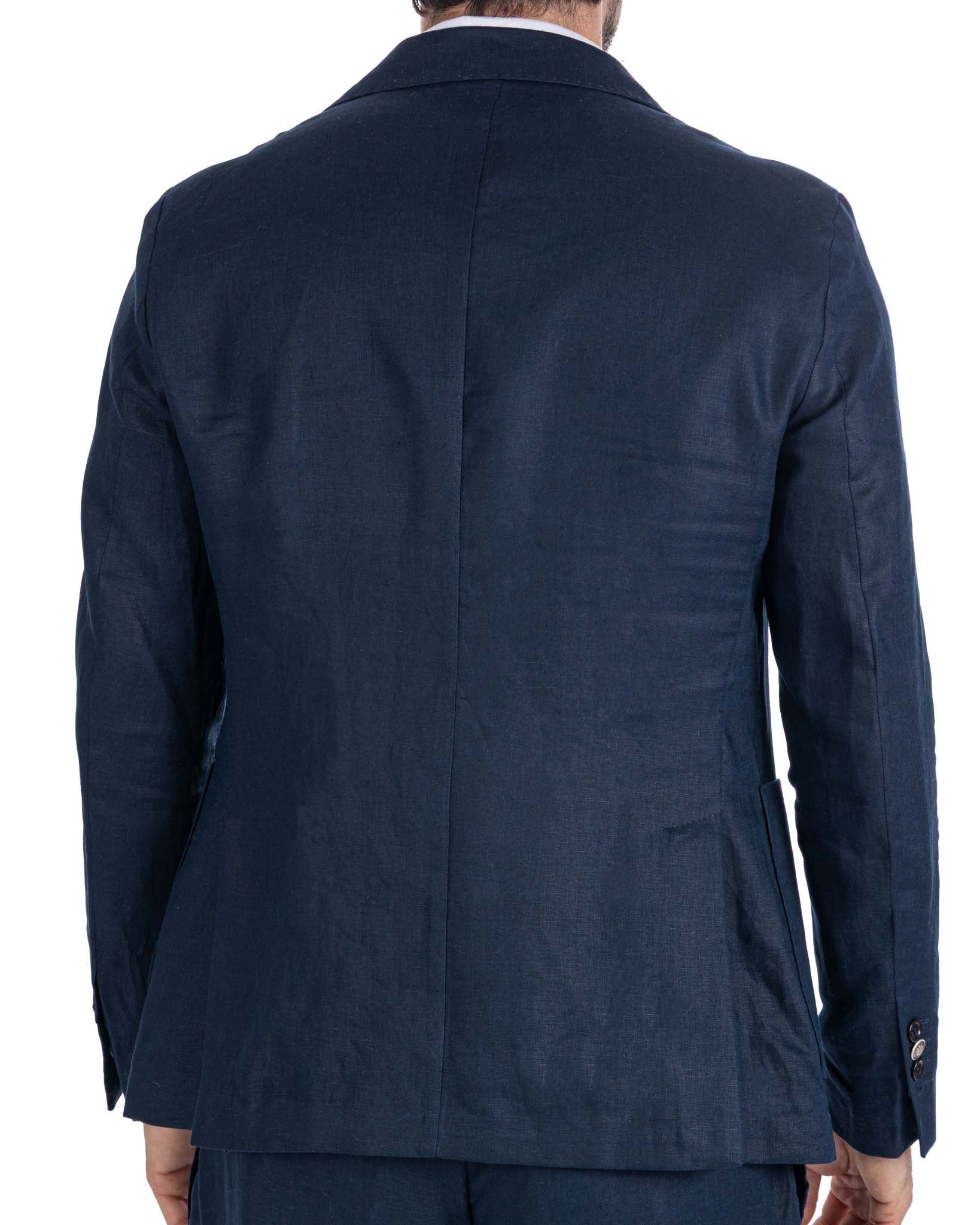 Giacca Narni in puro lino blu