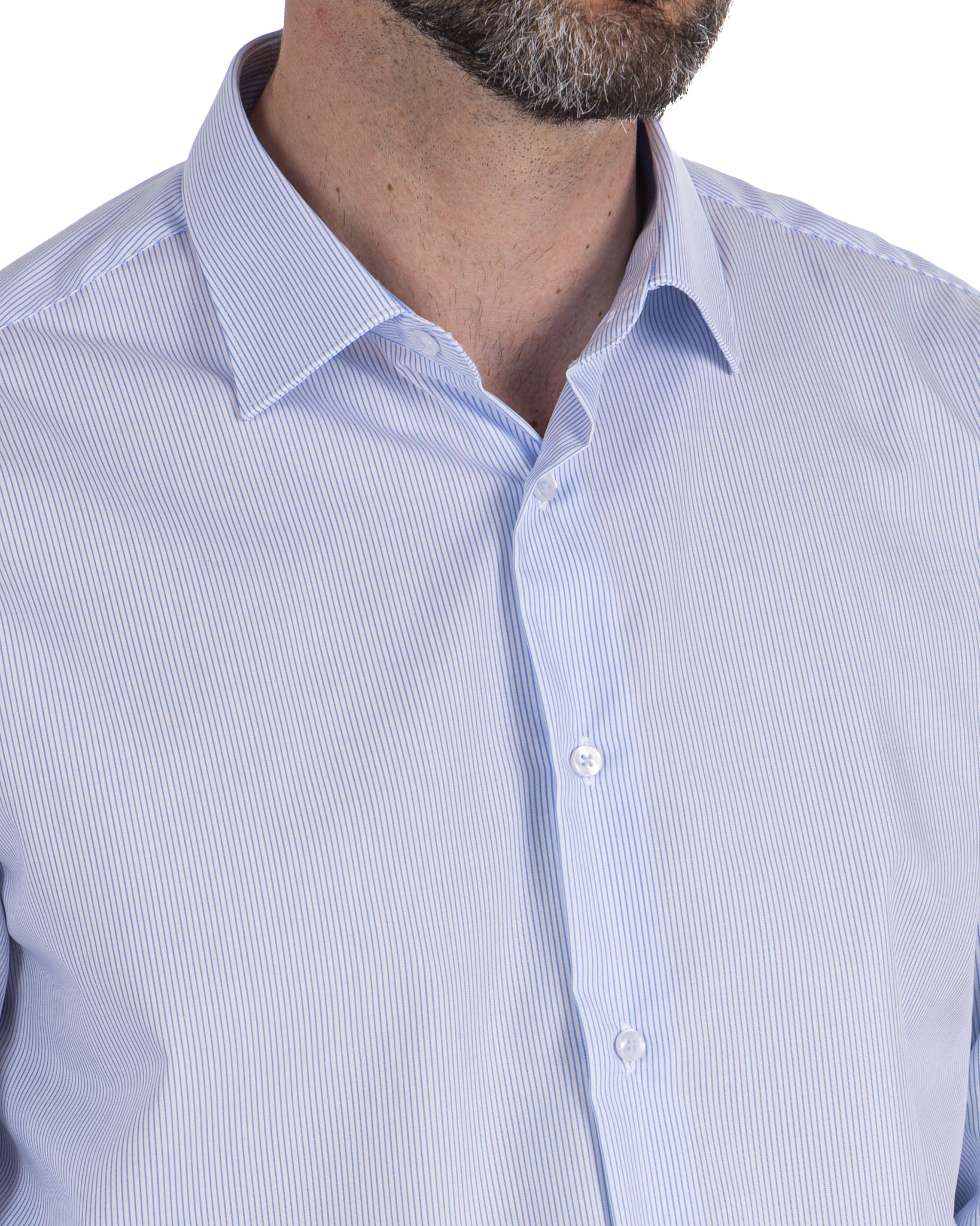 Camicia Beretta a righe azzurre in cotone