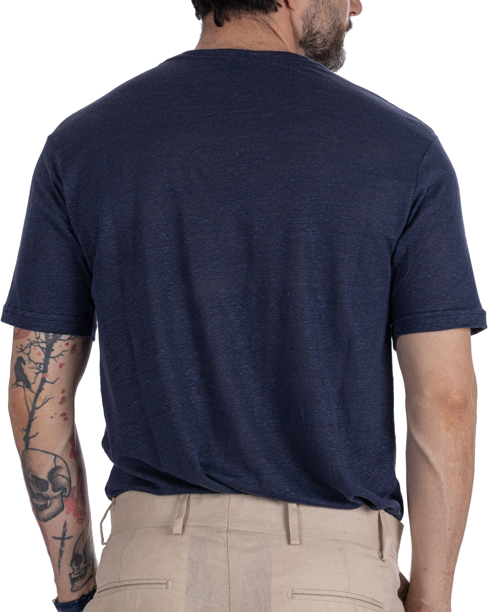 T-shirt Felix in puro lino blu
