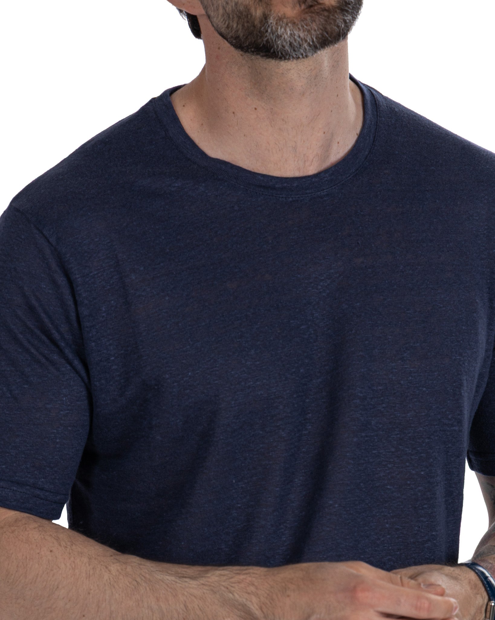 T-shirt Felix in puro lino blu