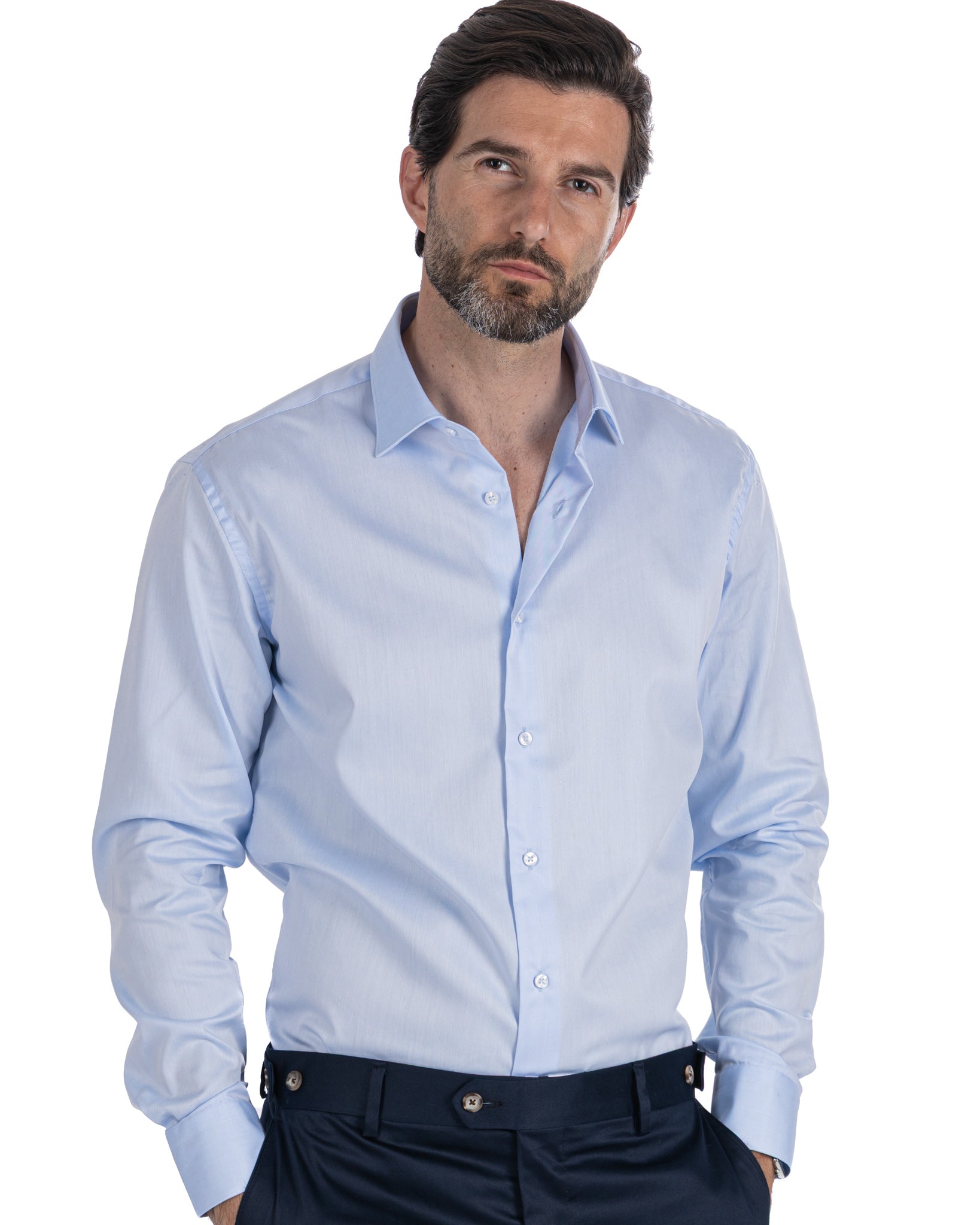 Camicia Desert celeste in twill di cotone