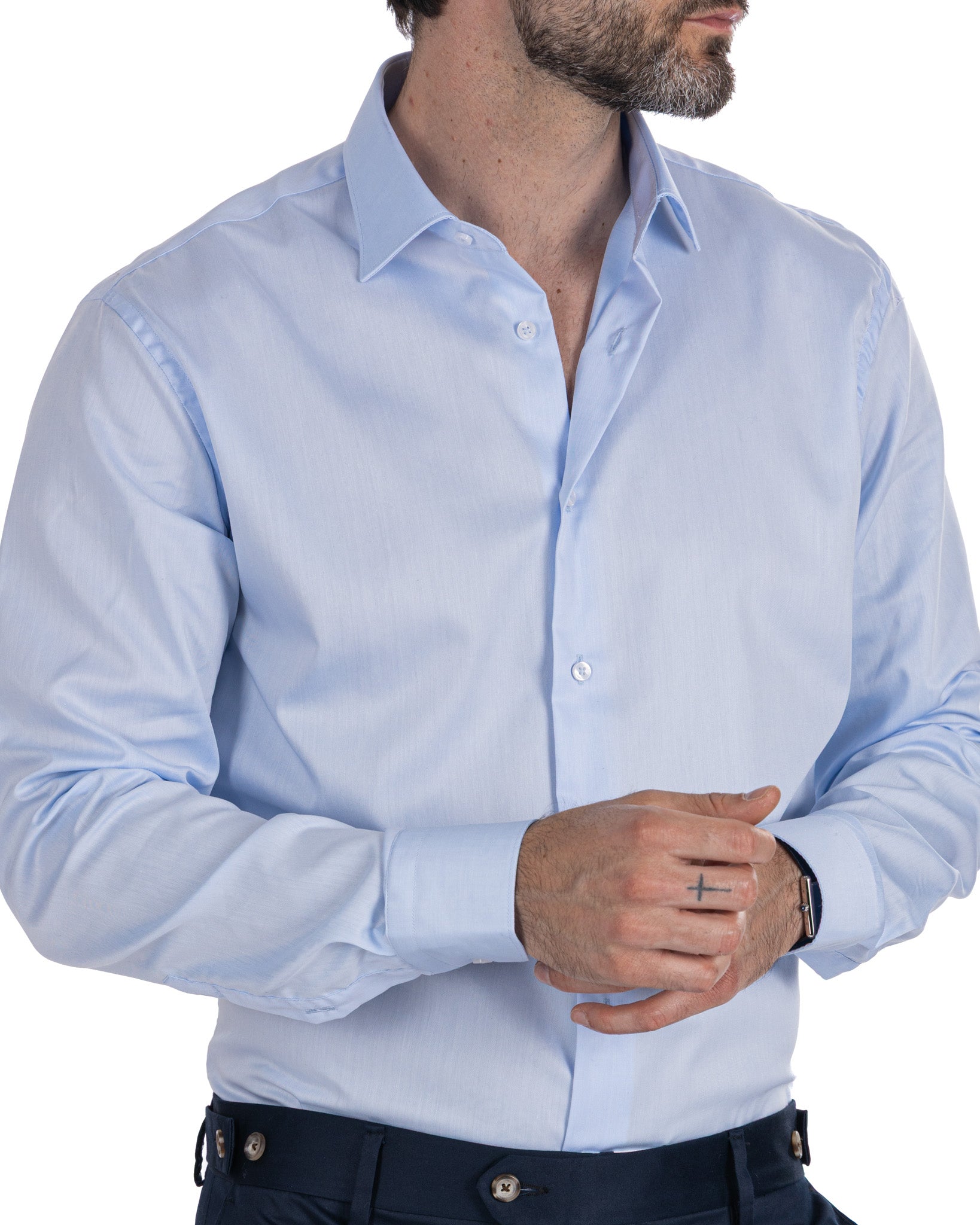 Camicia Desert celeste in twill di cotone