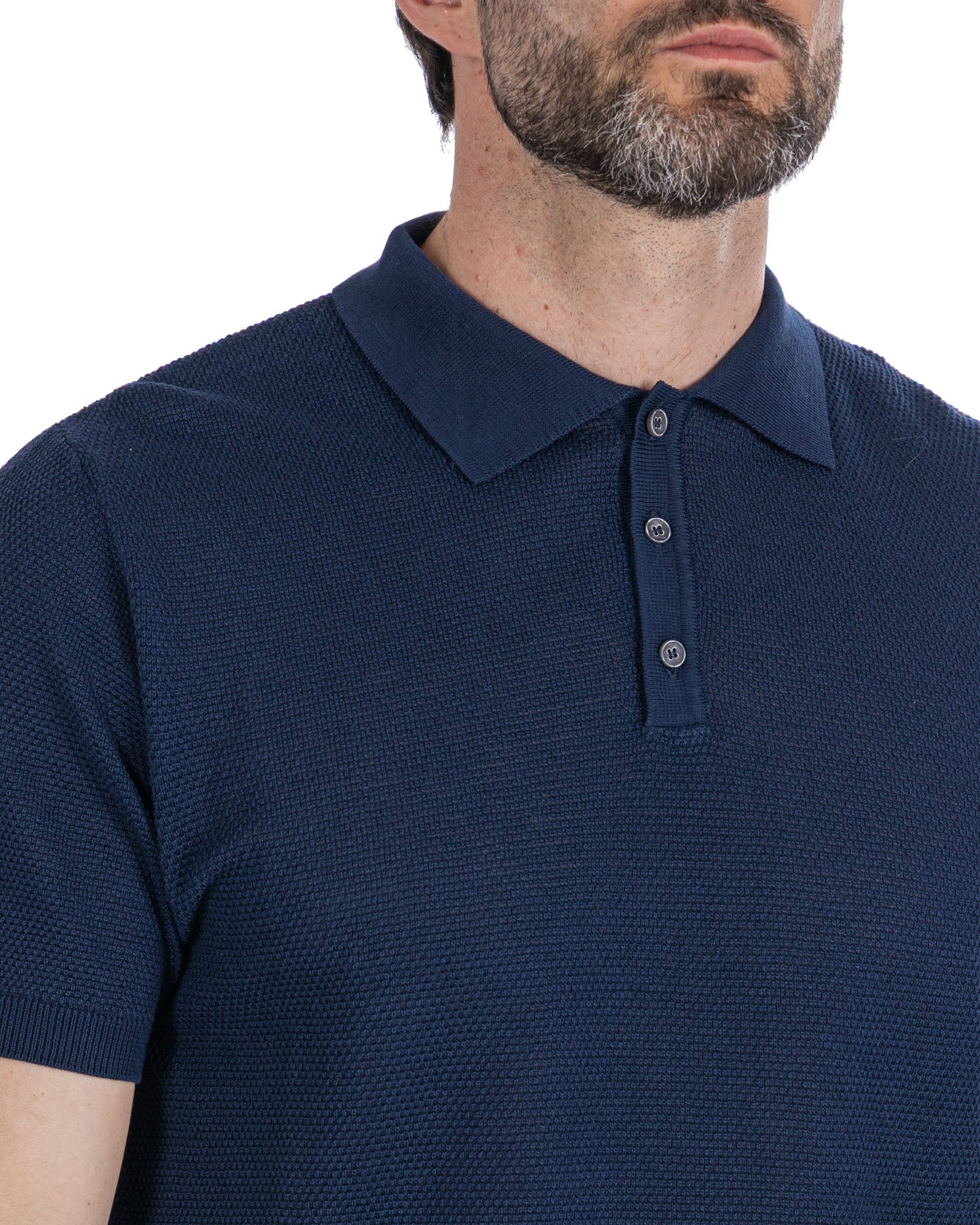 Rod - polo in maglia nido d'ape blu
