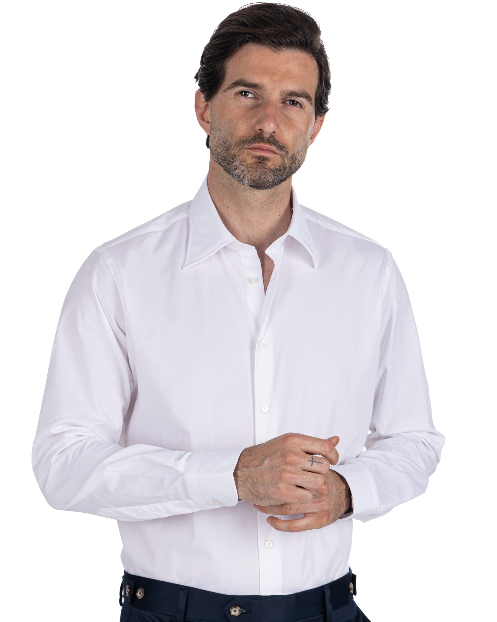 Camicia Heckler bianca in popeline di cotone