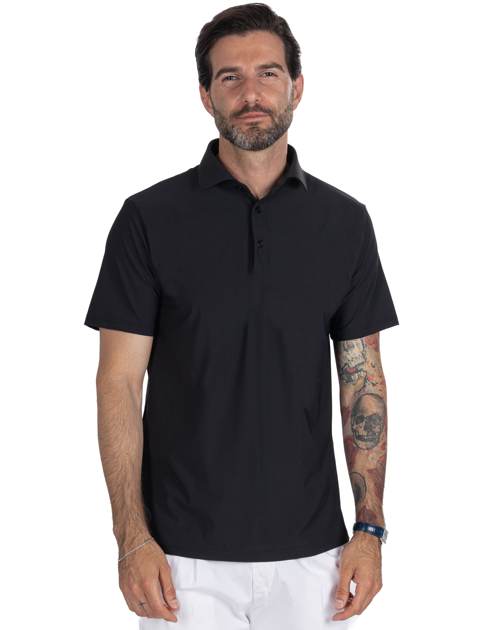 Polo Arnold tessuto travel nera