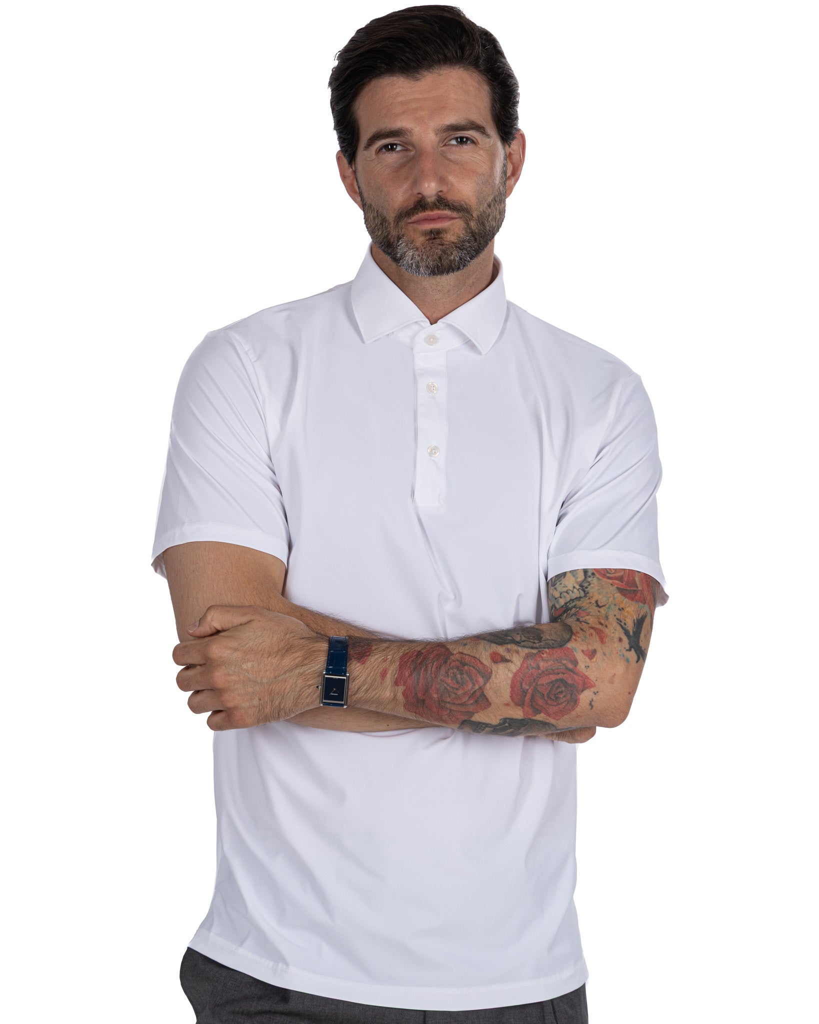 Polo Arnold tessuto travel bianca