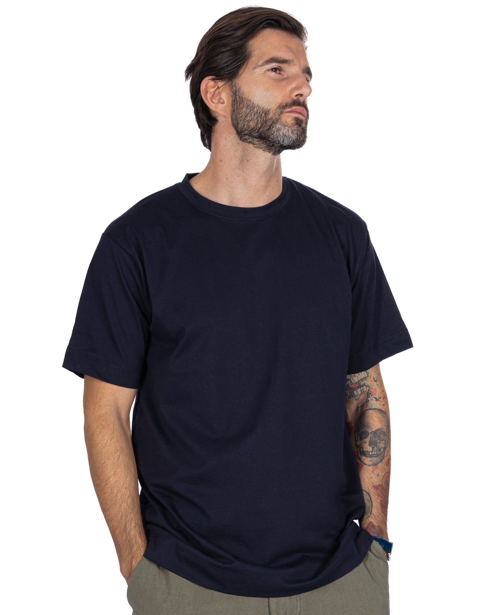 T-shirt Bergen in cotone blu