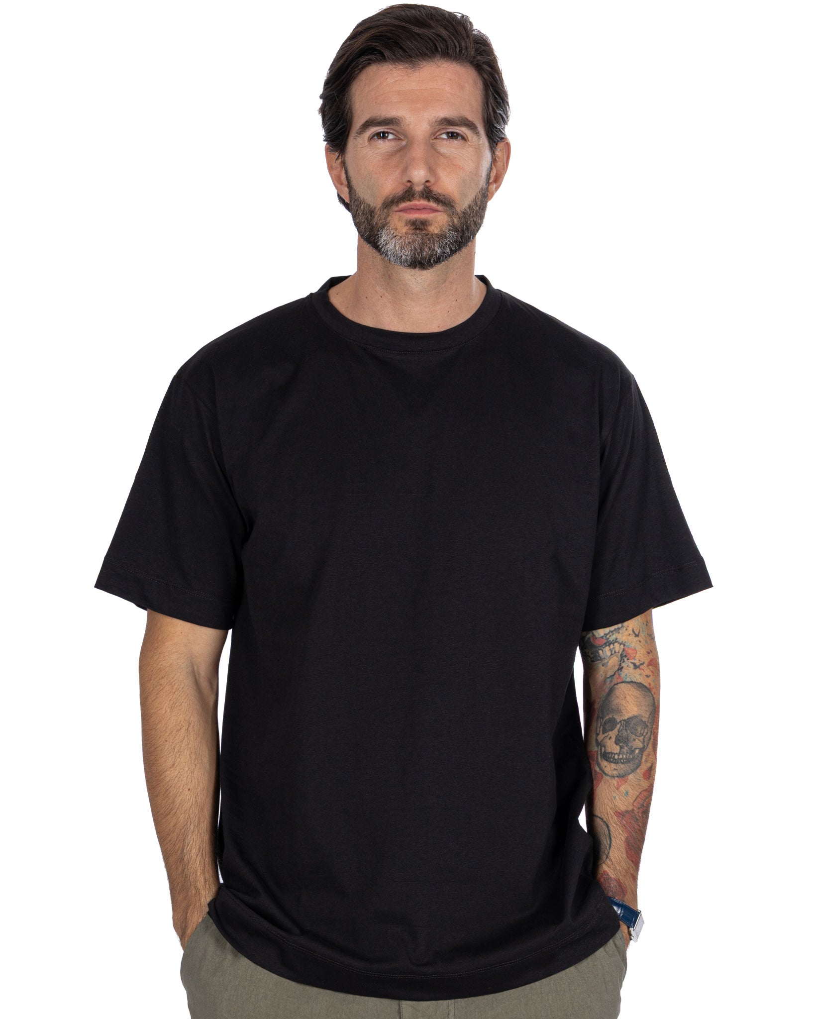 T-shirt Bergen in cotone nero