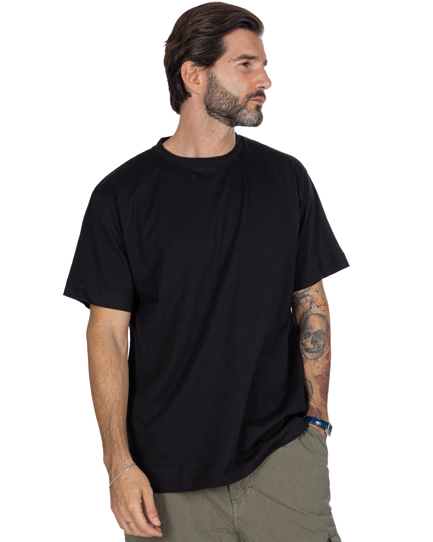 T-shirt Bergen in cotone nero