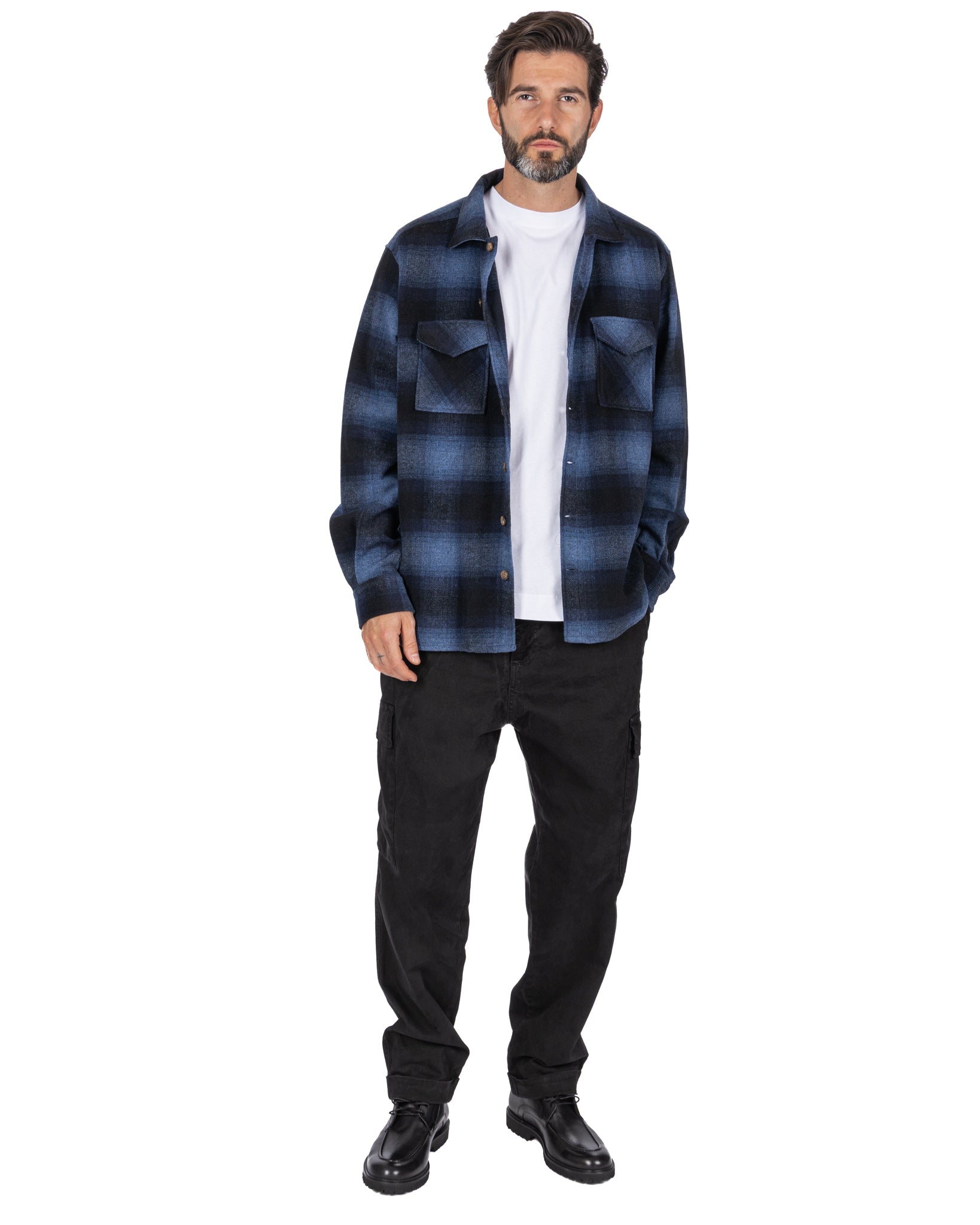 Camicia Odin a quadri blu