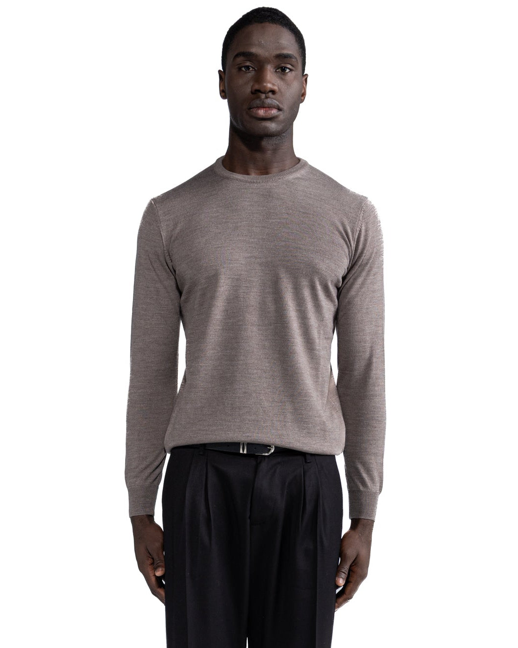 Girocollo Furore in lana merino Tollegno beige