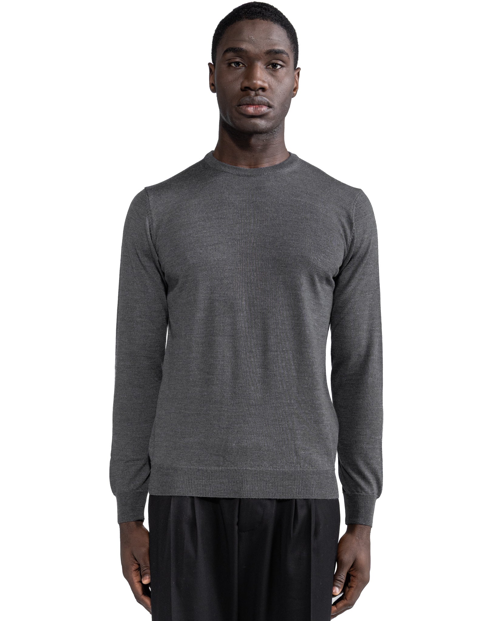 Girocollo Furore in lana merino Tollegno grigio