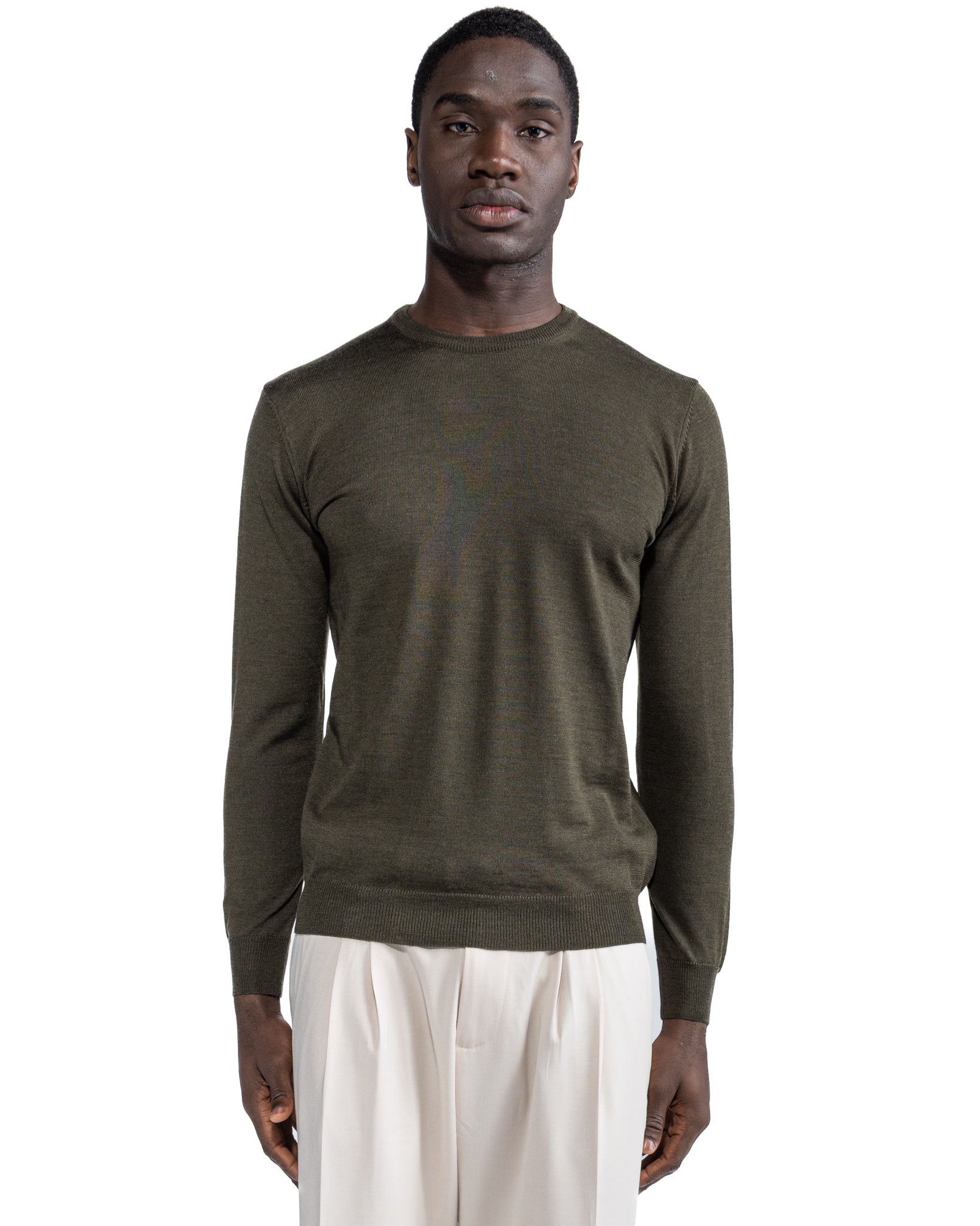 Girocollo Furore in lana merino Tollegno militare