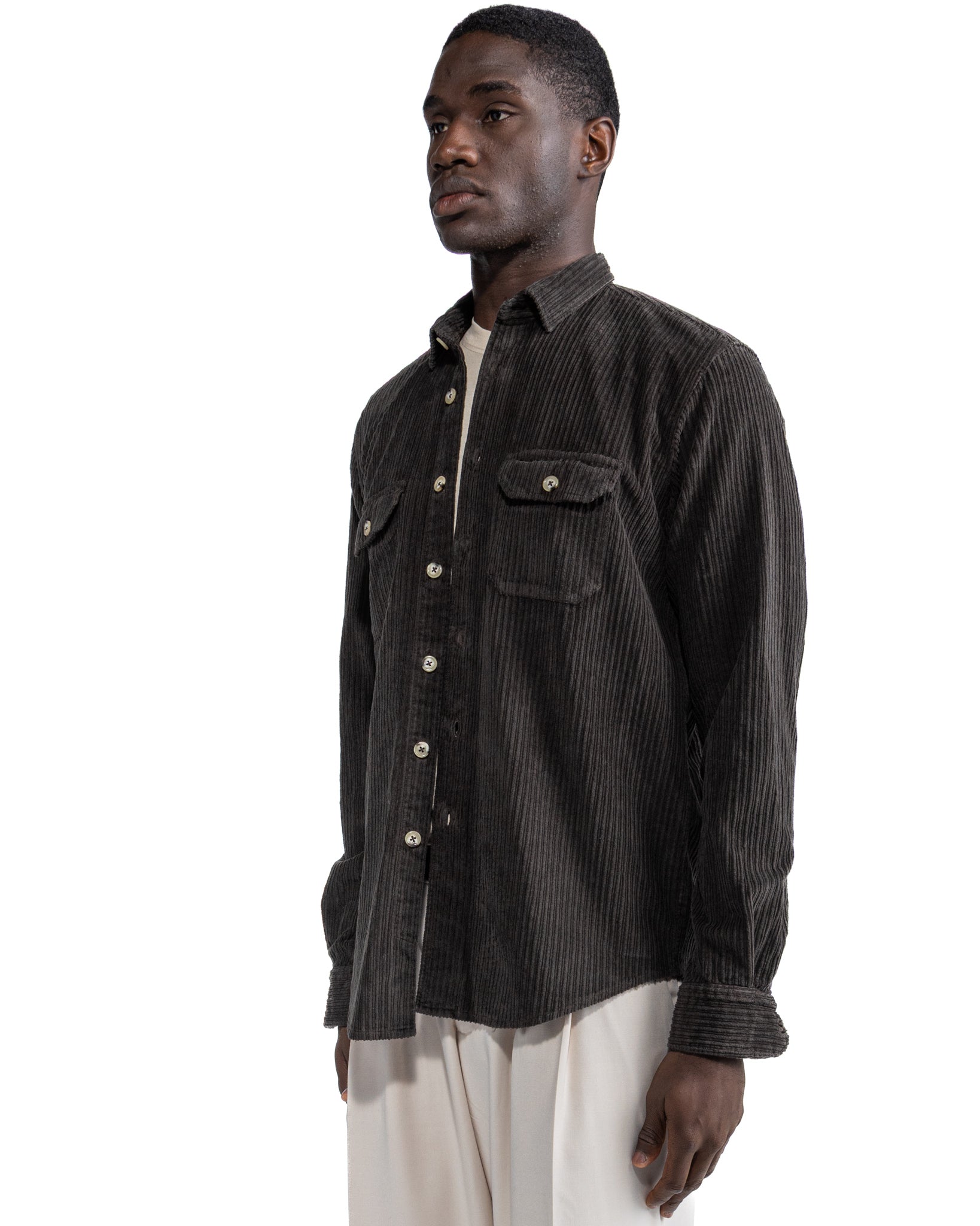 Camicia Atlantis in velluto moro