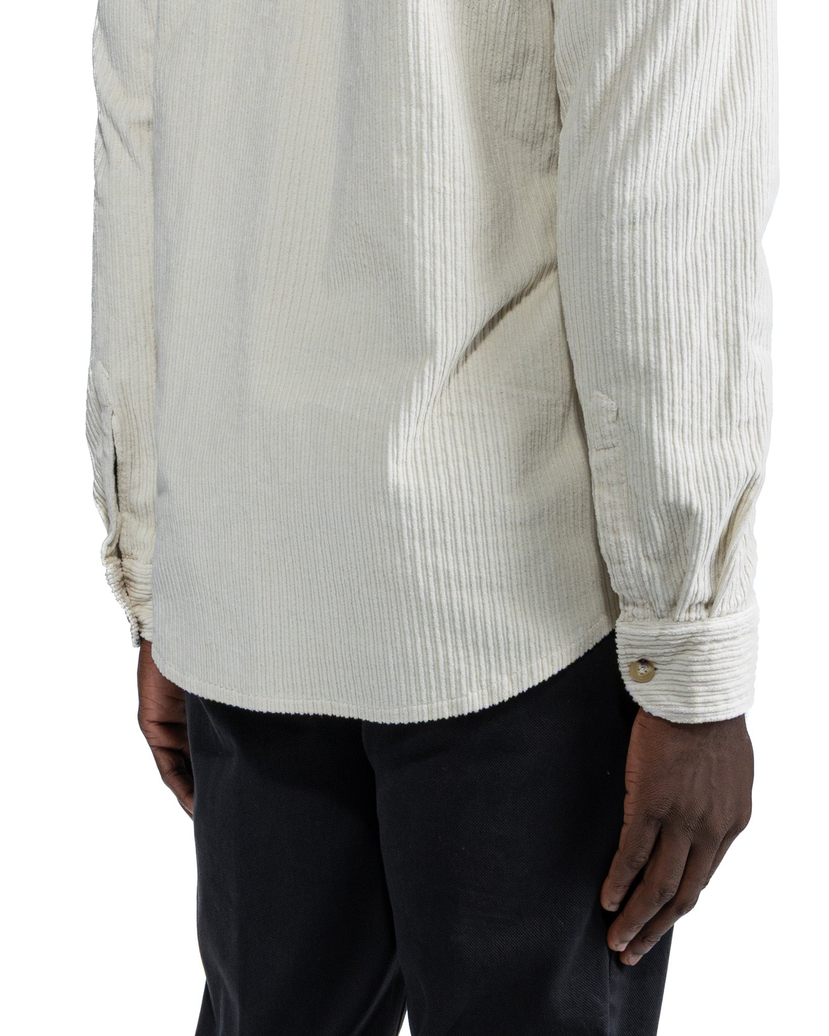 Camicia Atlantis in velluto panna