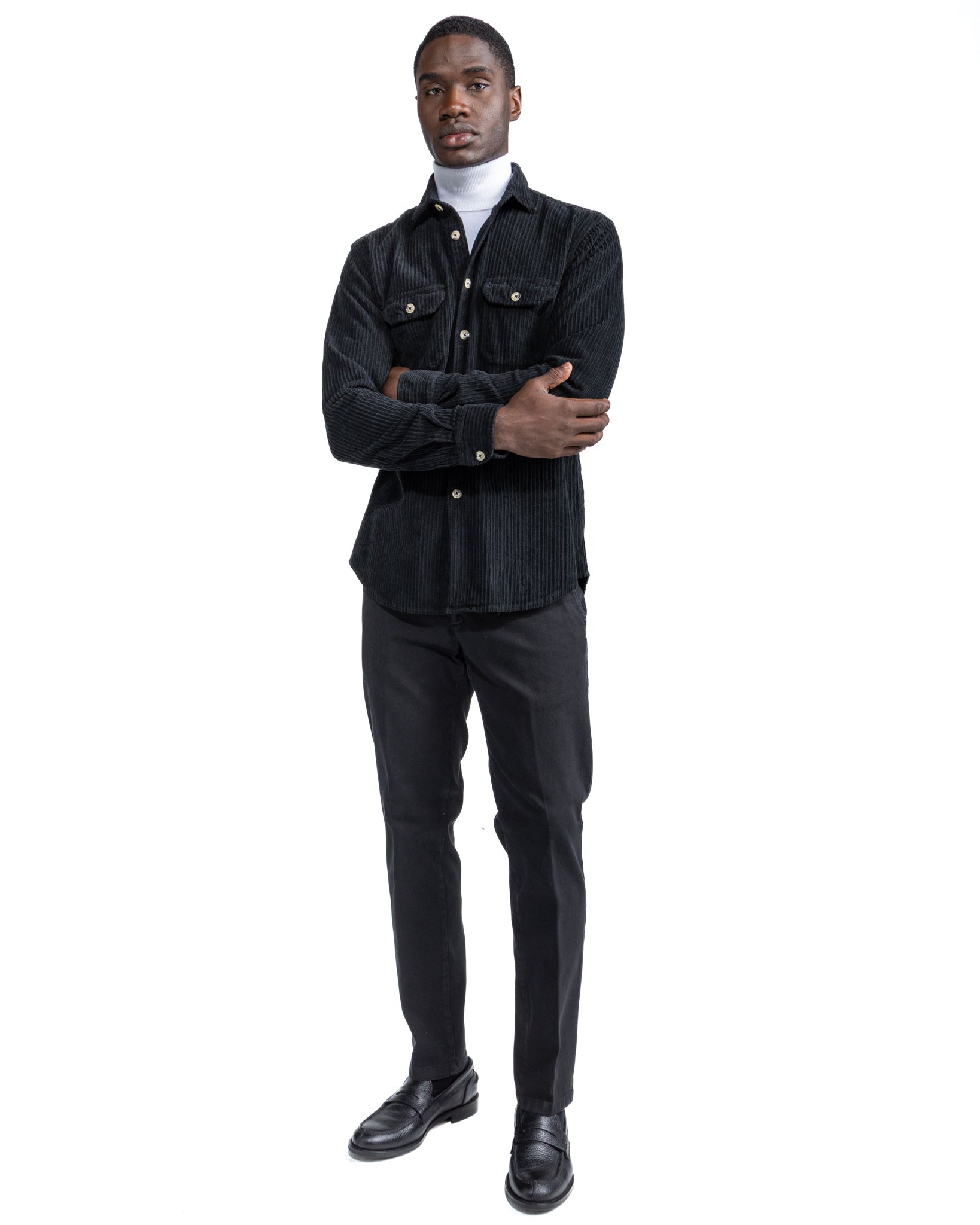 Atlantis - camicia nera in velluto